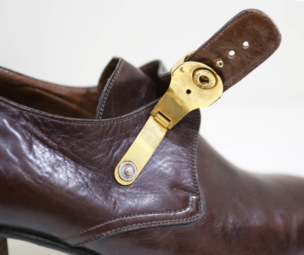 Black Jocelyn mens smart platform shoes made of Italian leather, c. 1970s