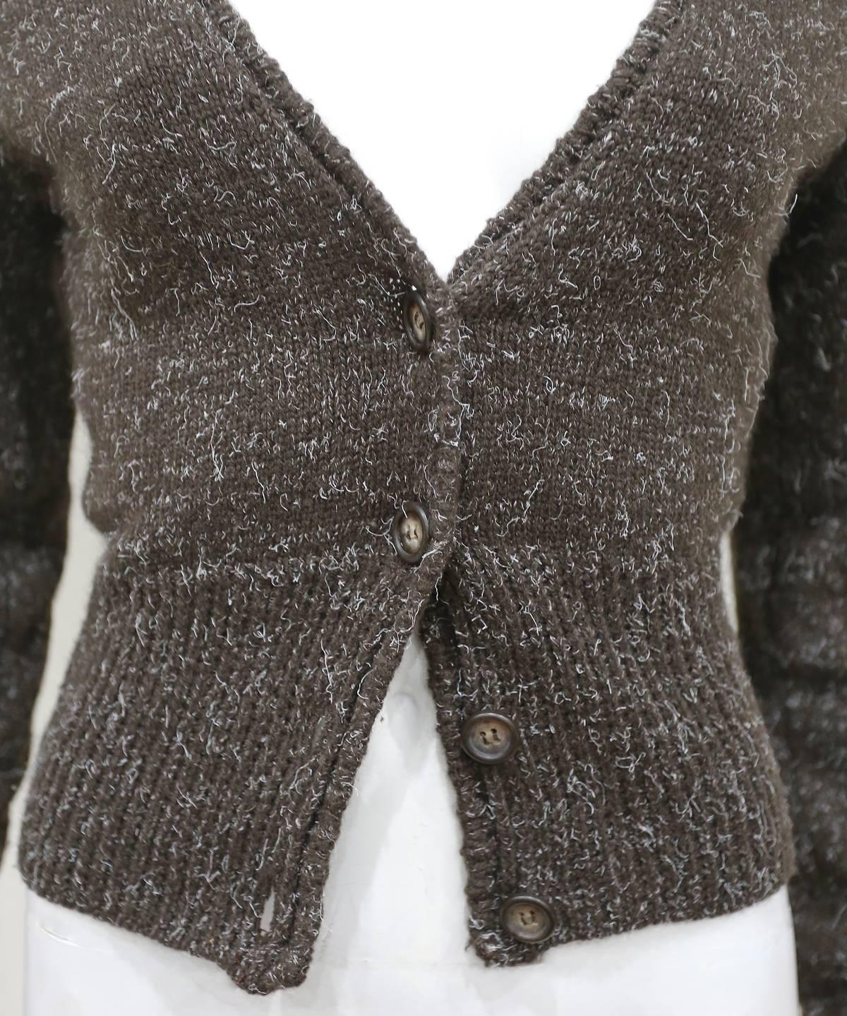 Black Margiela early knitted woollen cardigan, c. 1990s 