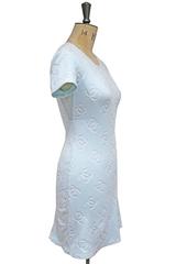 Chanel velour monogram baby blue dress, c. 1996