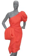 Givenchy asymmetric coral cocktail dress, c. 1988