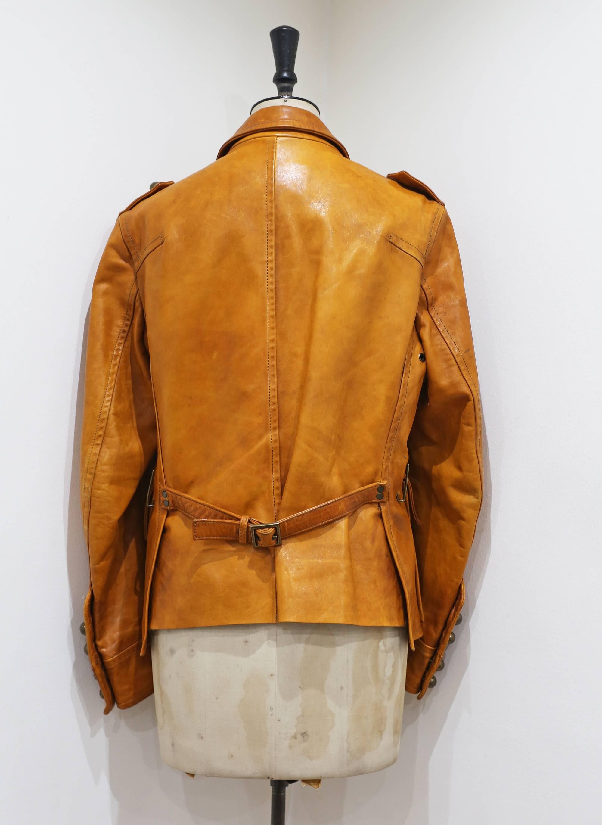 DSquared2 Herren Tan Civl War Lederjacke für Herren, ca. 2006 (Braun)