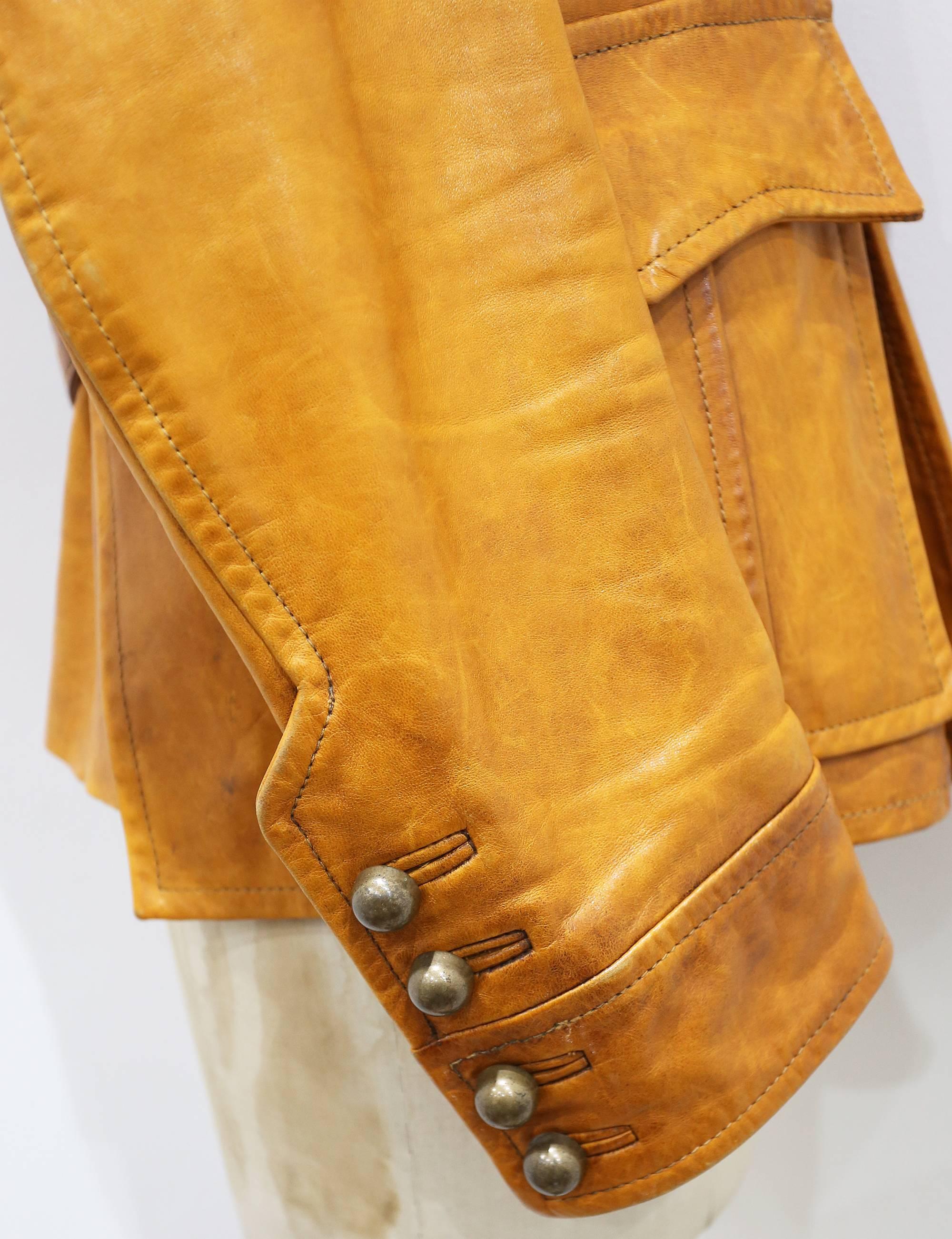 DSquared2 Herren Tan Civl War Lederjacke für Herren, ca. 2006 1