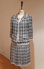 Chanel navy metallic boucle tweed skirt suit, Autumn-Winter 2005