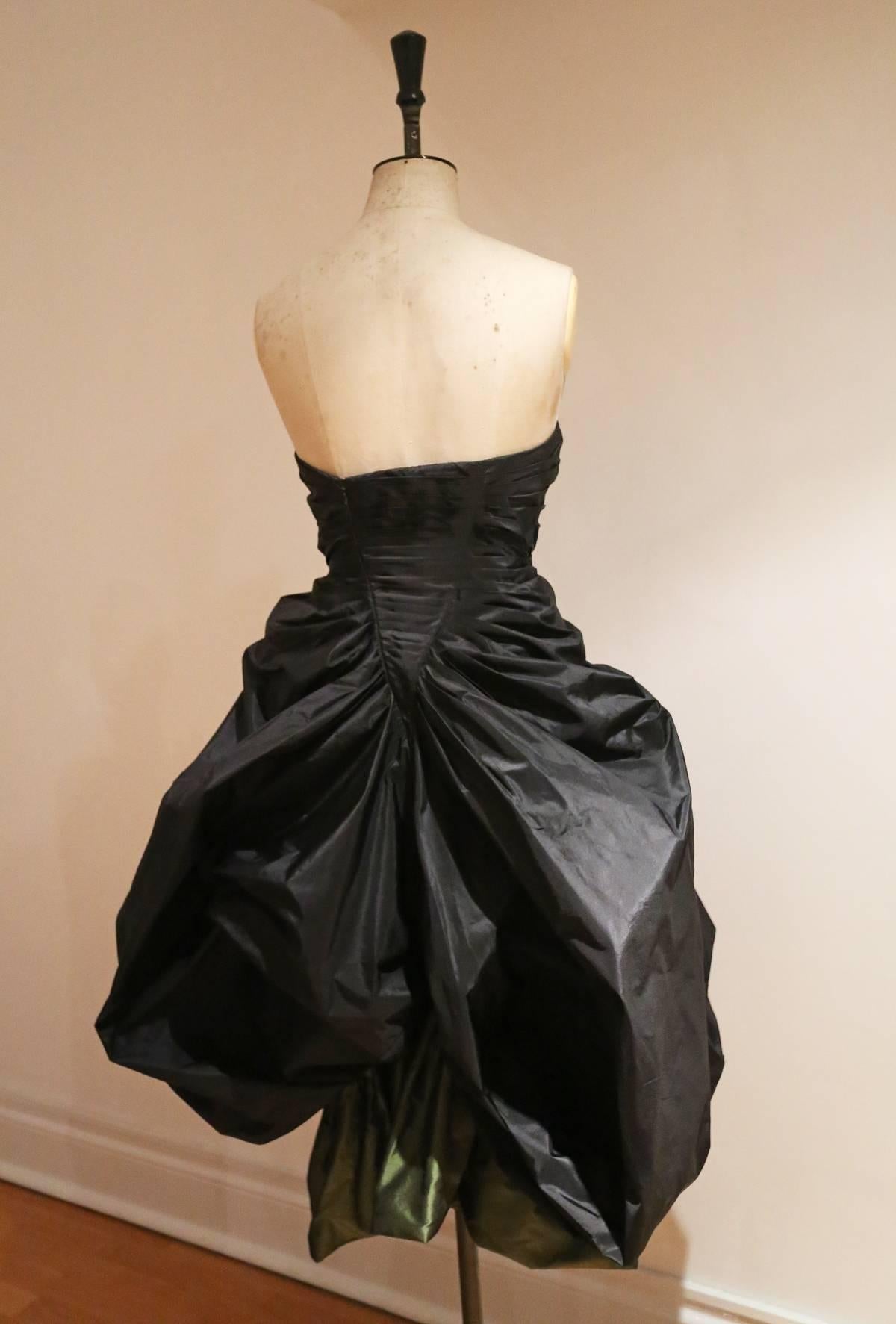 Black Alexander McQueen silk taffeta evening dress, witches collection A/W 2007