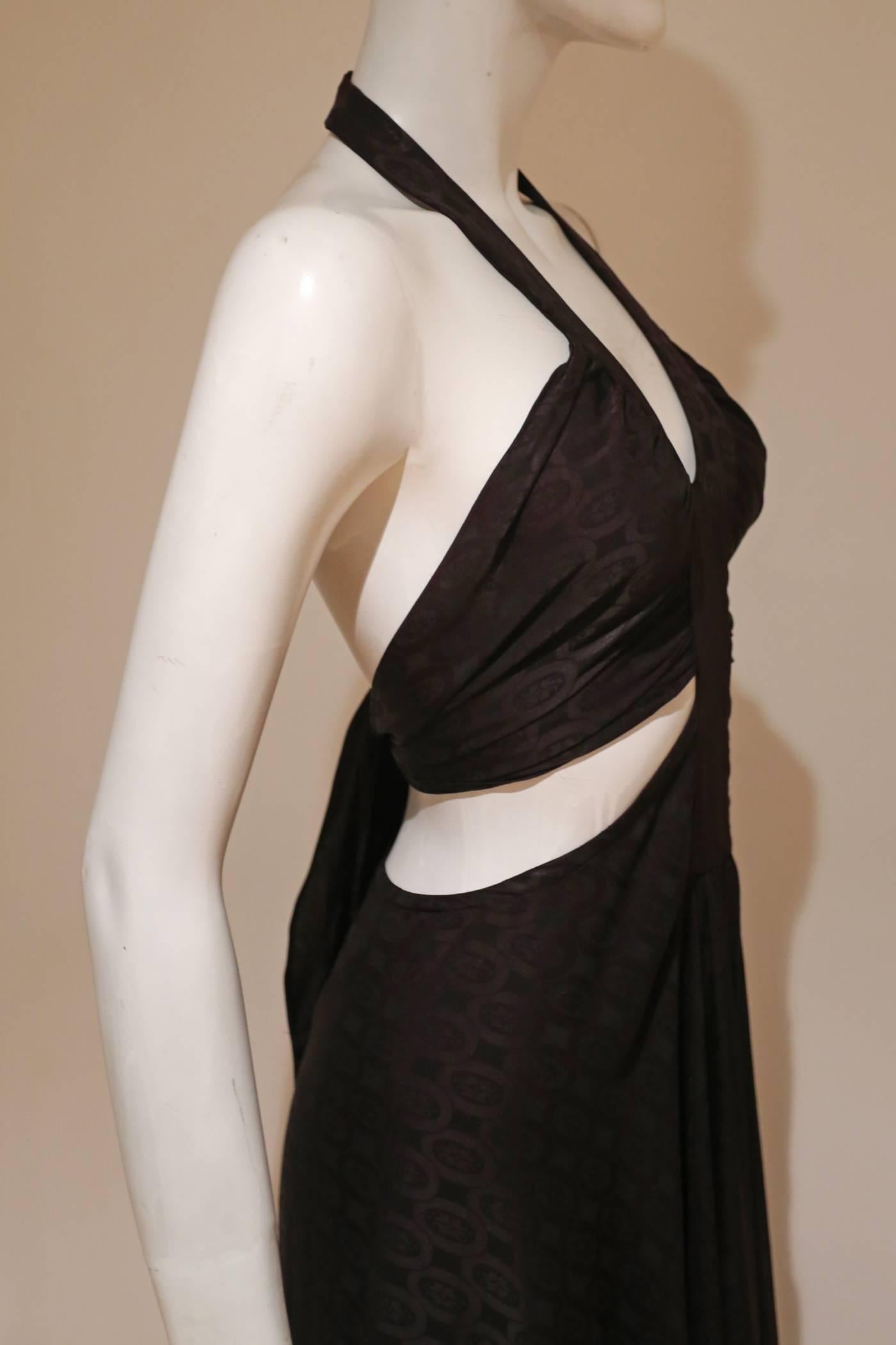 Black AnnaCat black halter-neck evening dress , c. 1960s
