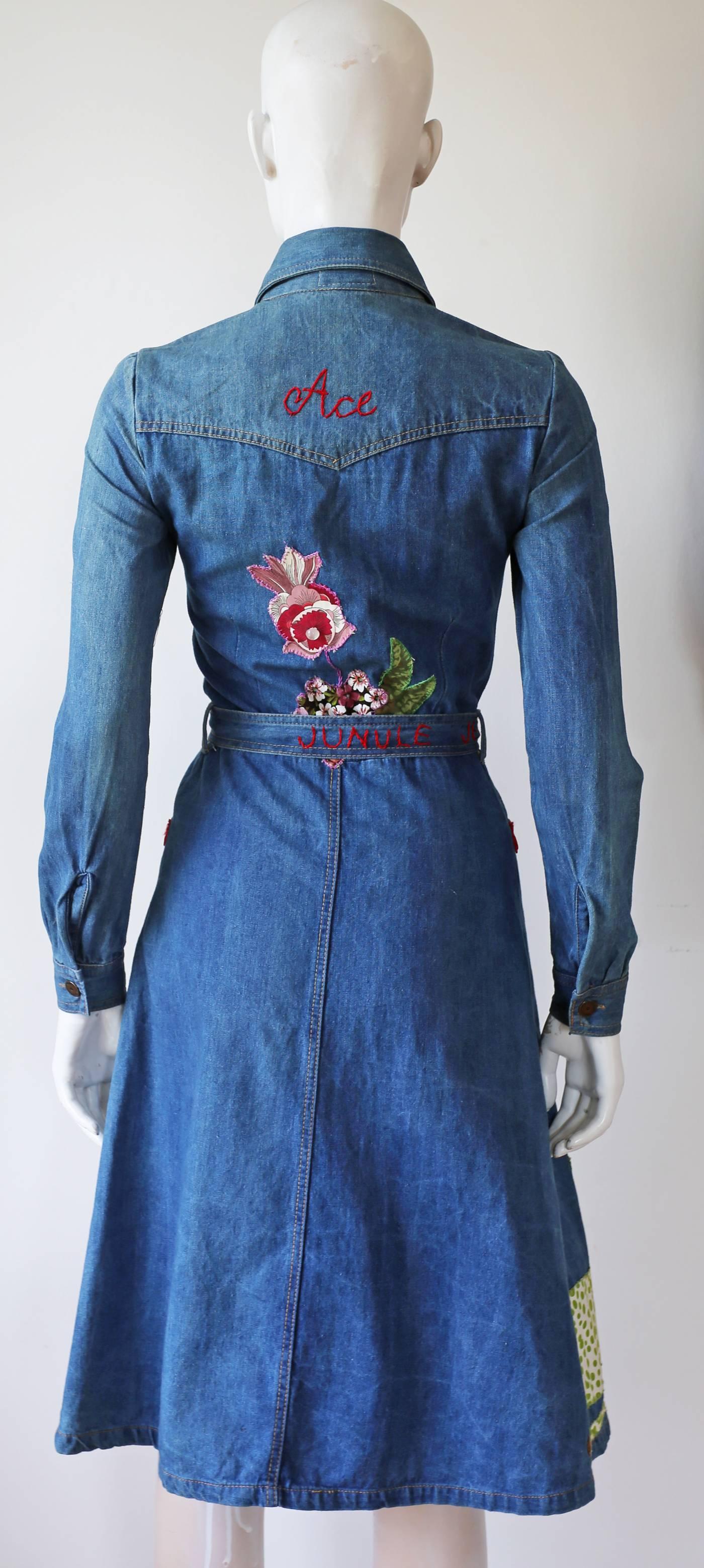 Blue Peter Golding 'Ace Jungle Jean' Denim Dress, c. 1974