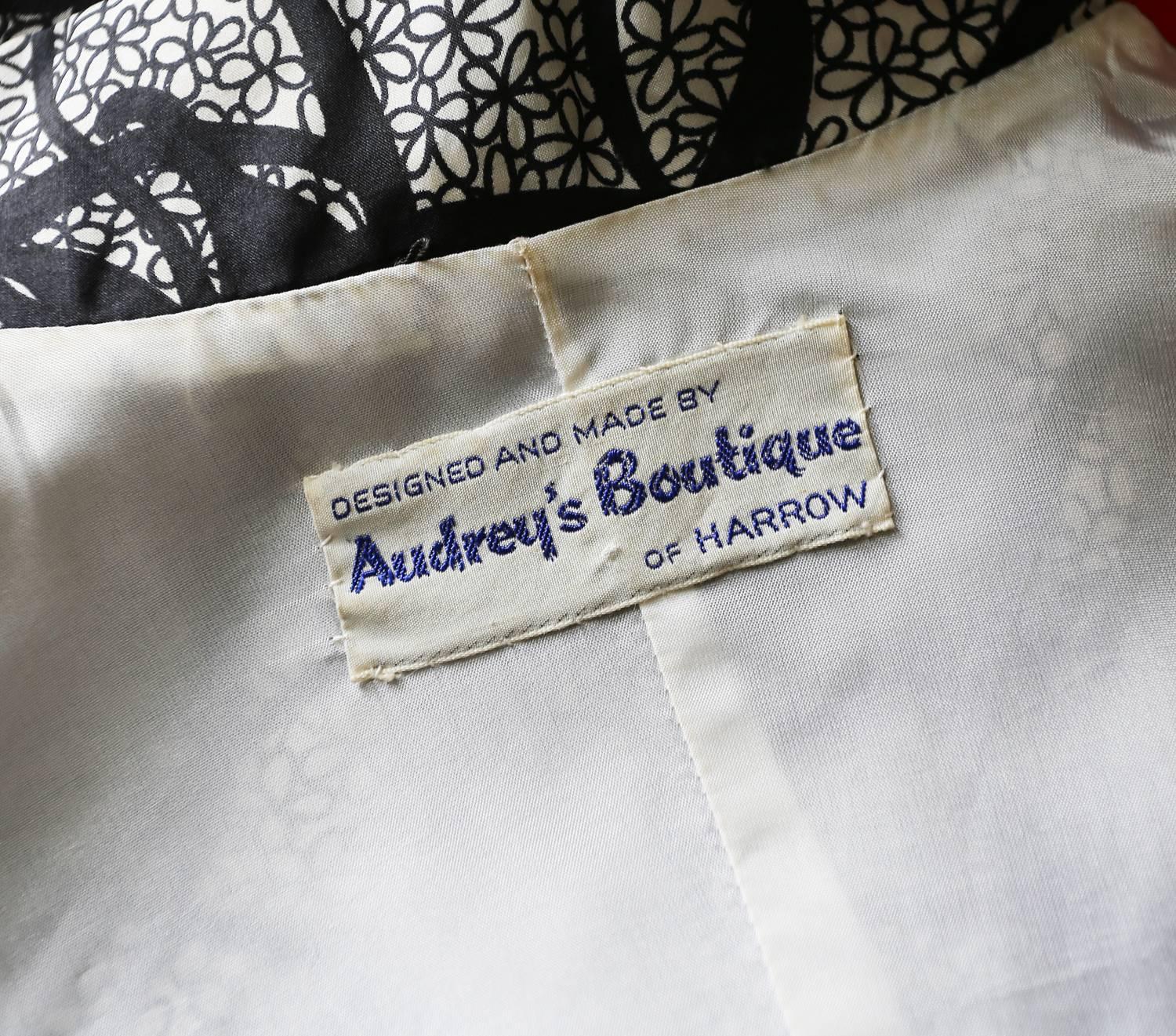 Audrey's Boutique black silk dress with bishop sleeves, c. 1960s 1