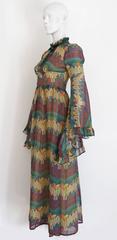 Samuel Sherman novelty print voile summer dress, c. 1970