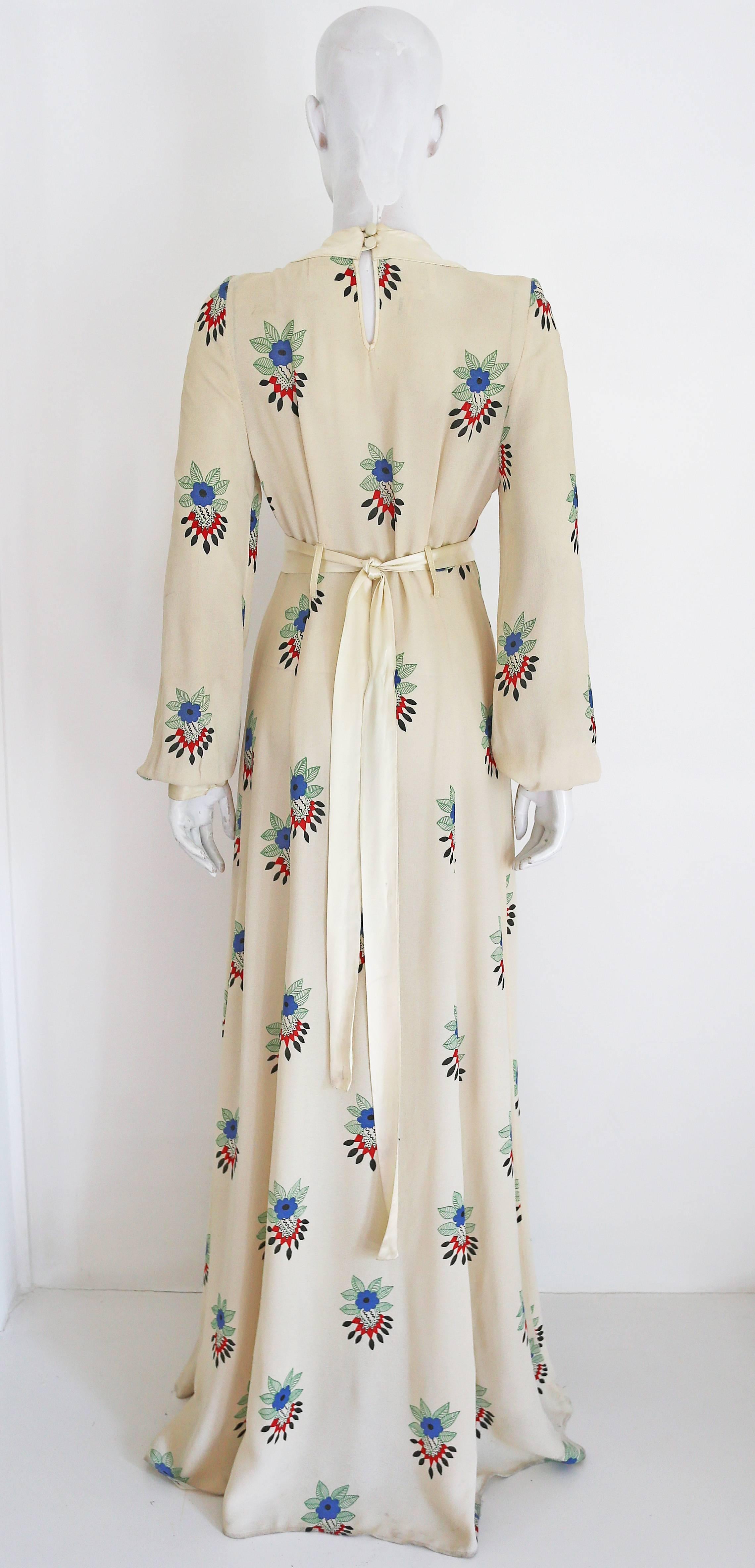 Ossie Clark summer evening dress with Celia Birtwell print, c.1970s In Excellent Condition In London, GB