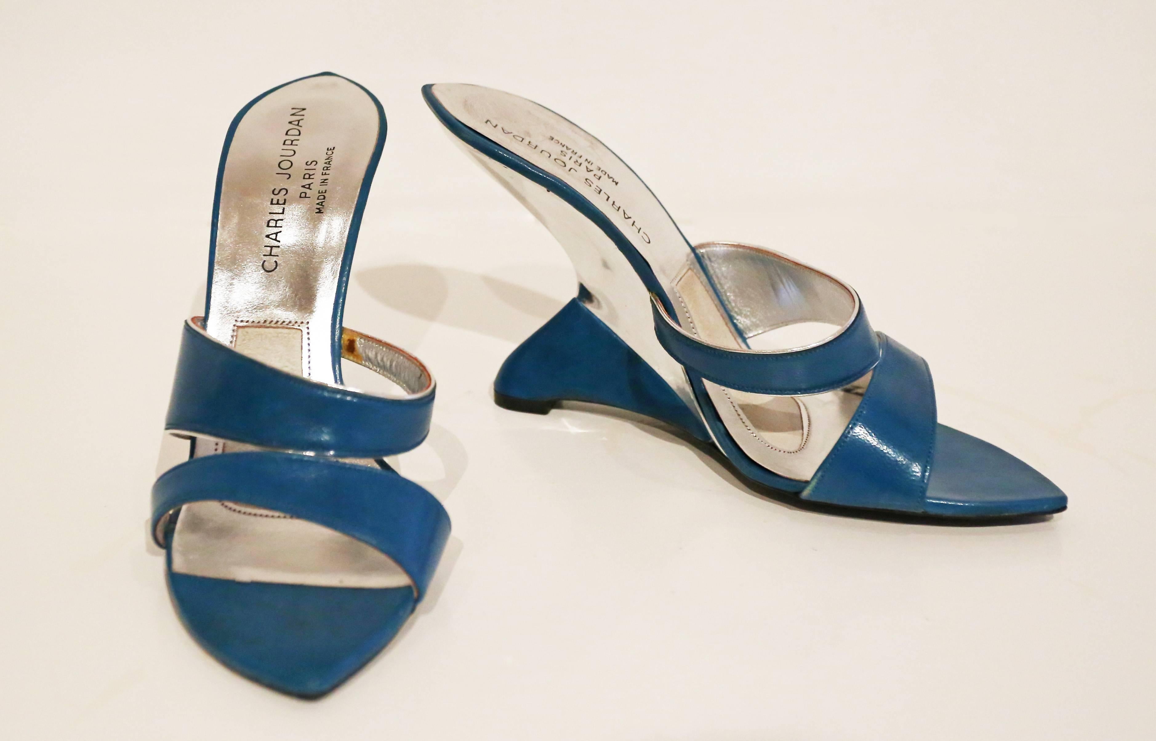 Charles Jourdan futuristic wedge sandals, c. 1969–70  In Excellent Condition In London, GB