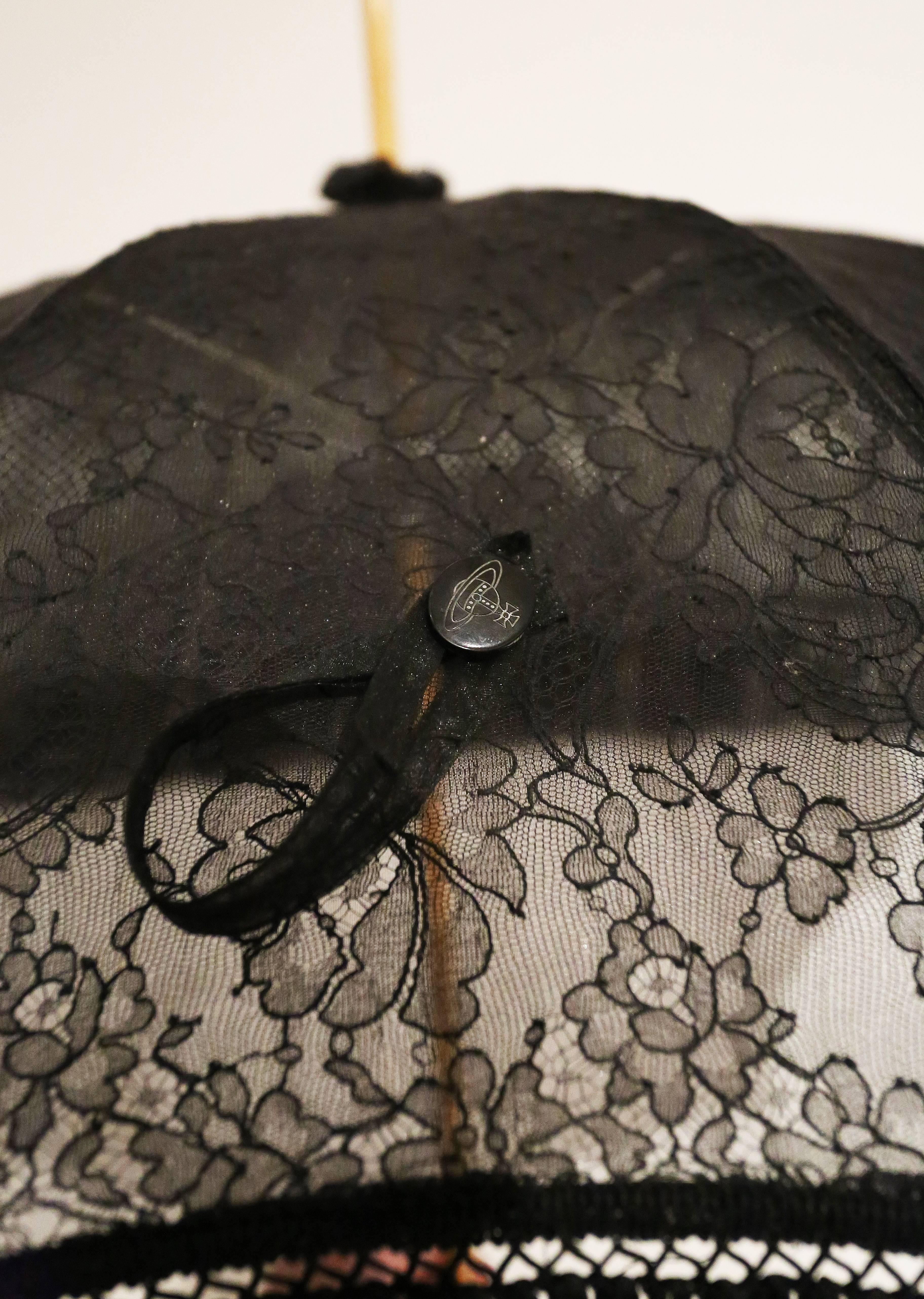 Black Vivienne Westwood black lace parasol, c. 1990s