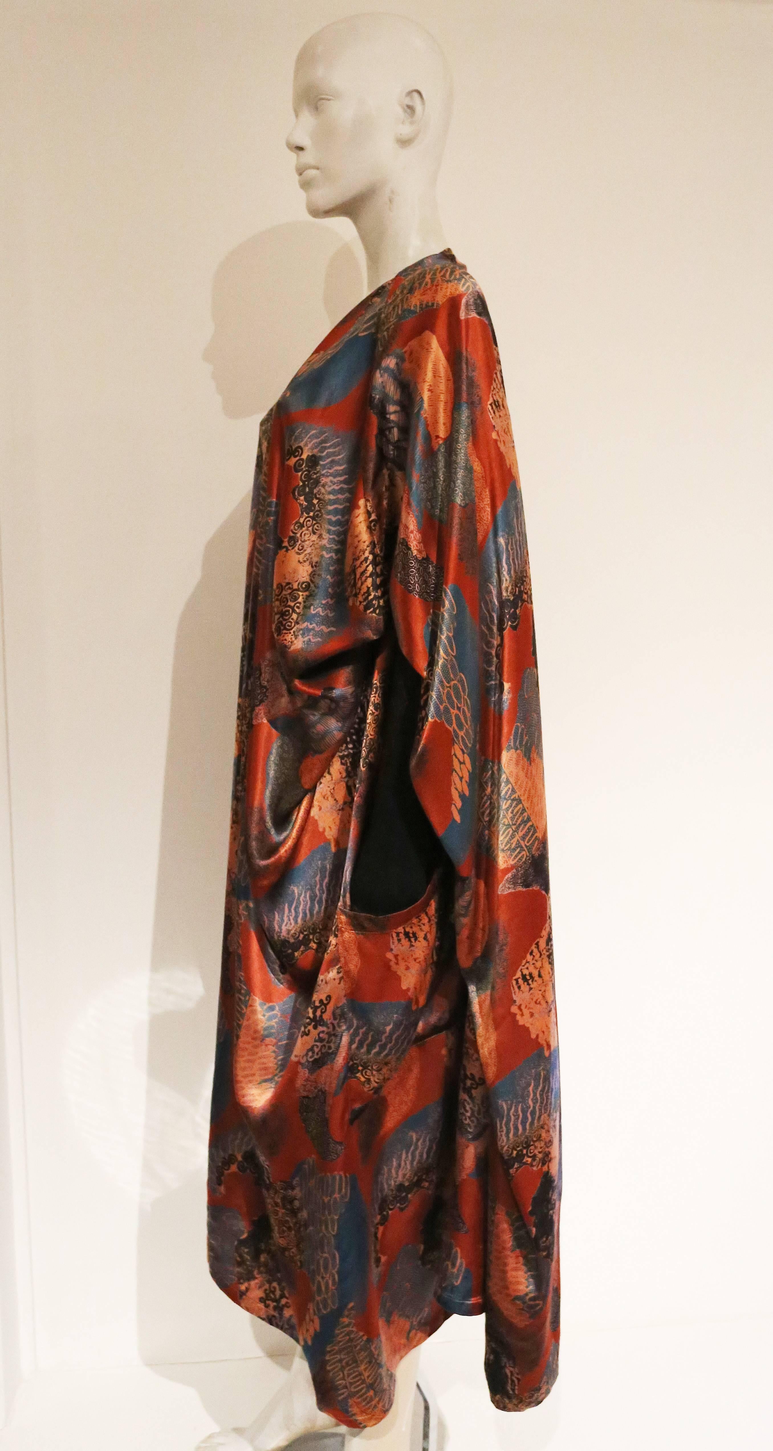 Jean Paul Gaultier draped satin dress coat, c. 1980s In Good Condition In London, GB