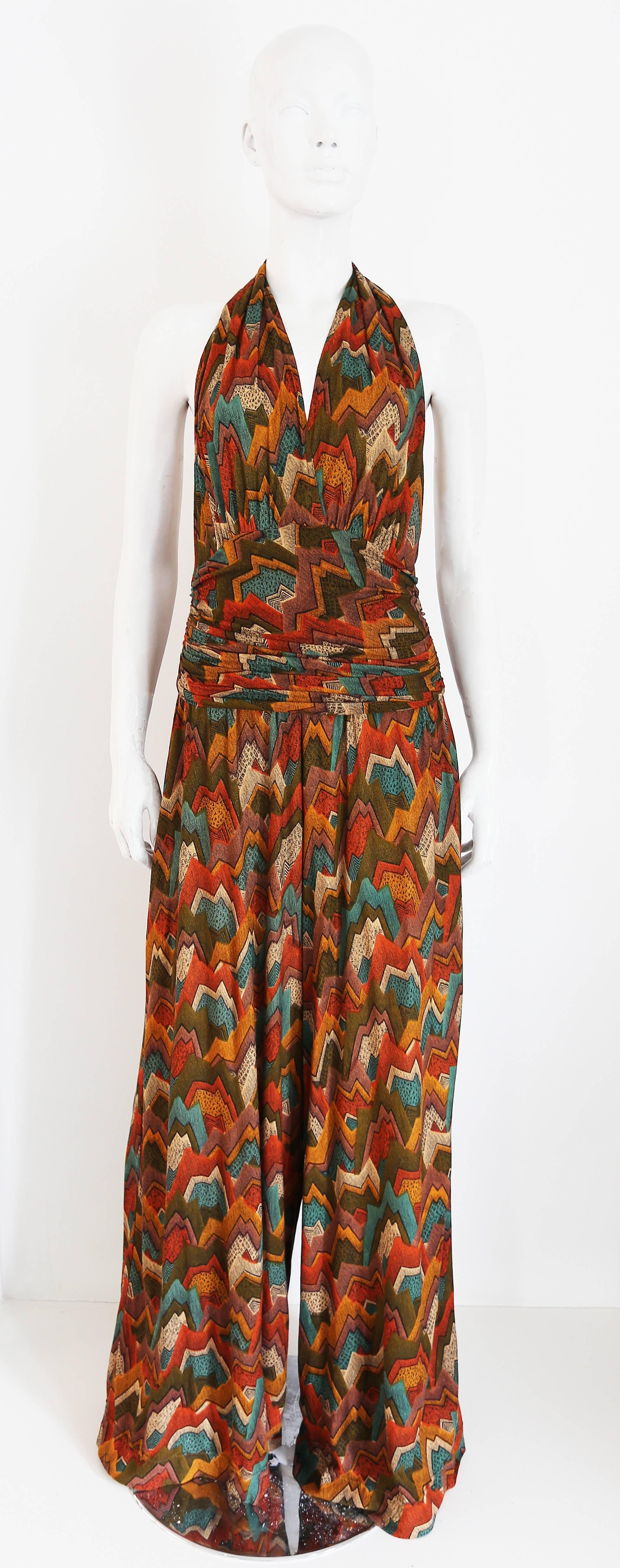Wide leg halter neck jumpsuit, c. 1970s In Excellent Condition In London, GB