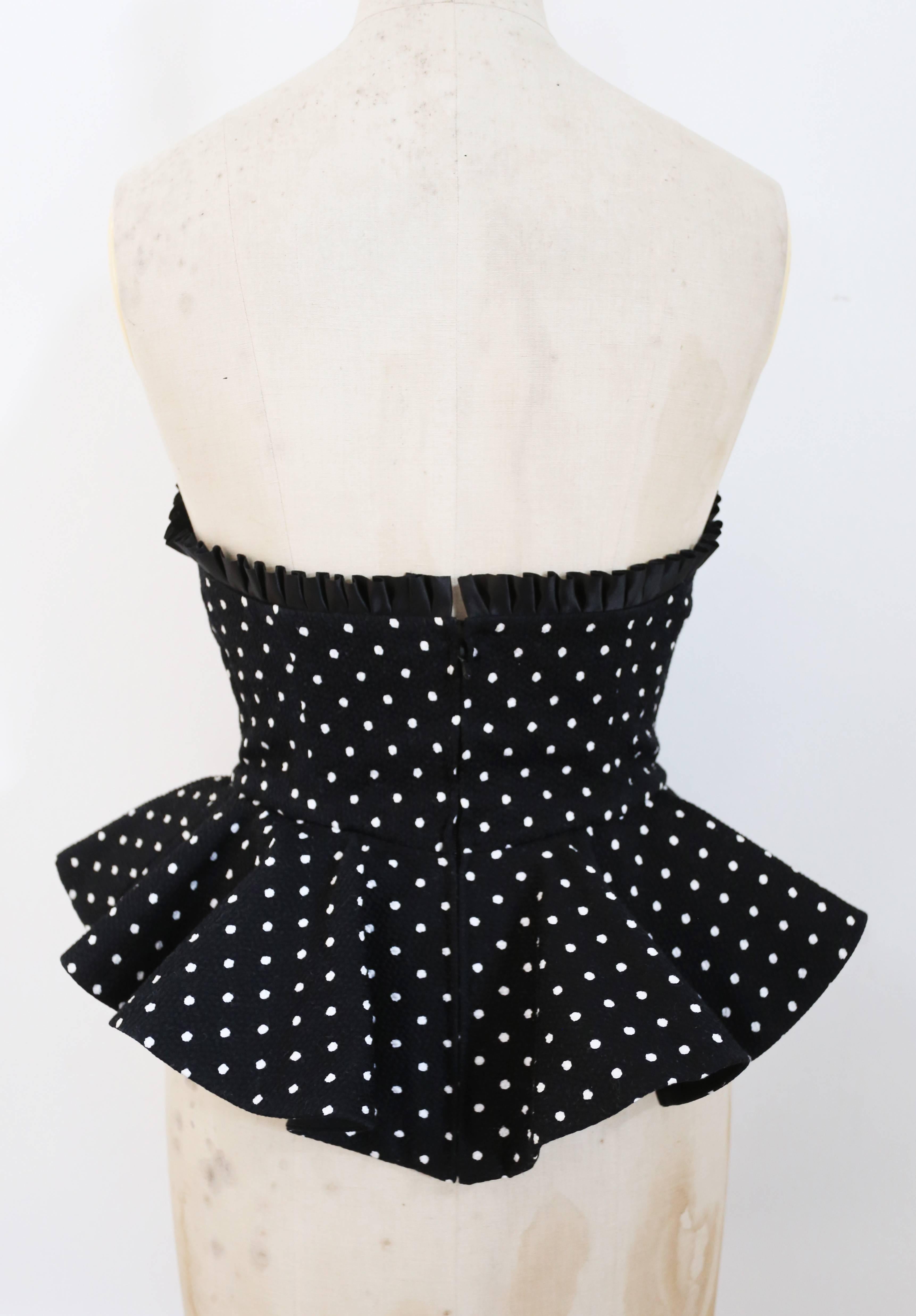 Women's Christian Lacroix polkadot peplum bustier, SS 1988