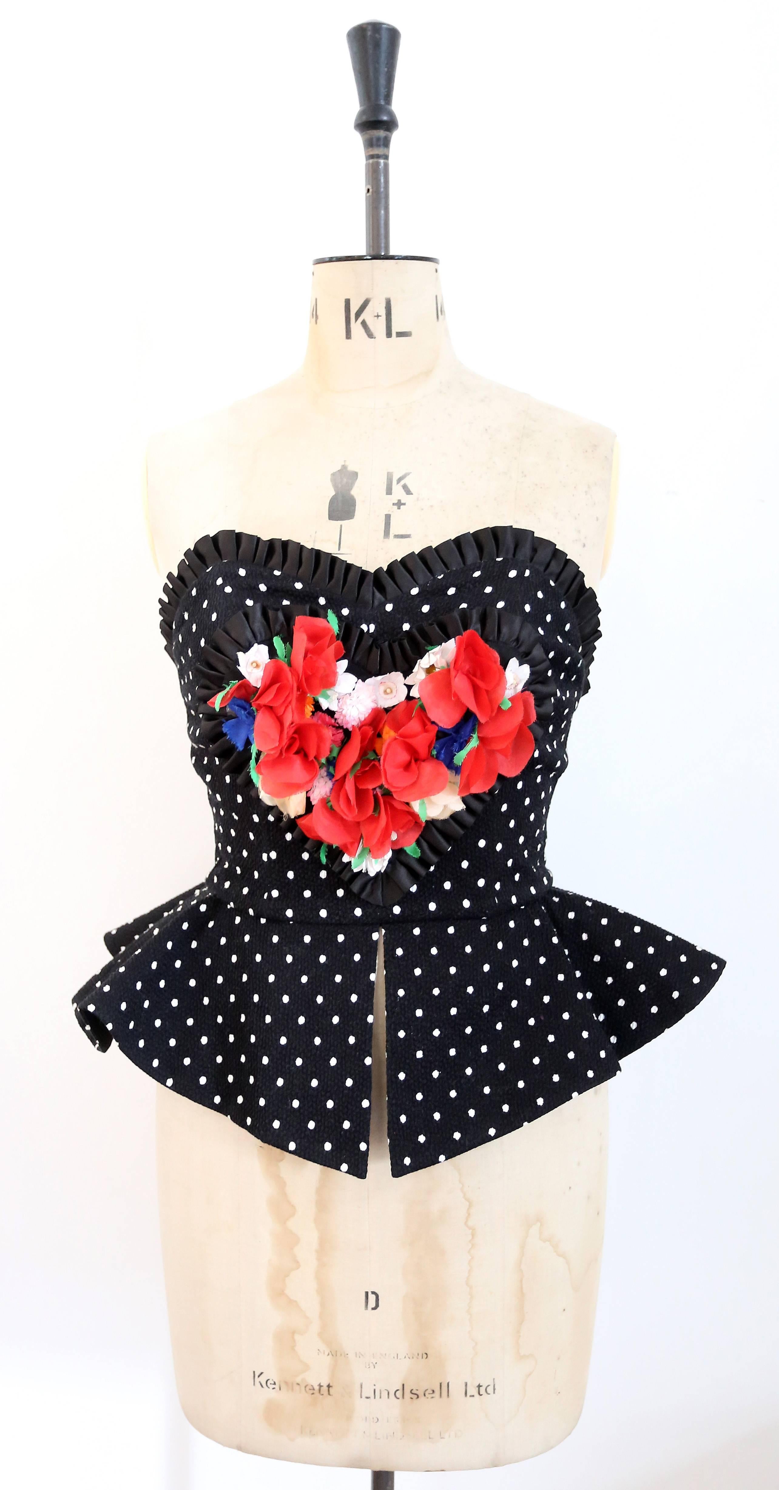 Christian Lacroix polkadot peplum bustier, SS 1988 In Excellent Condition In London, GB