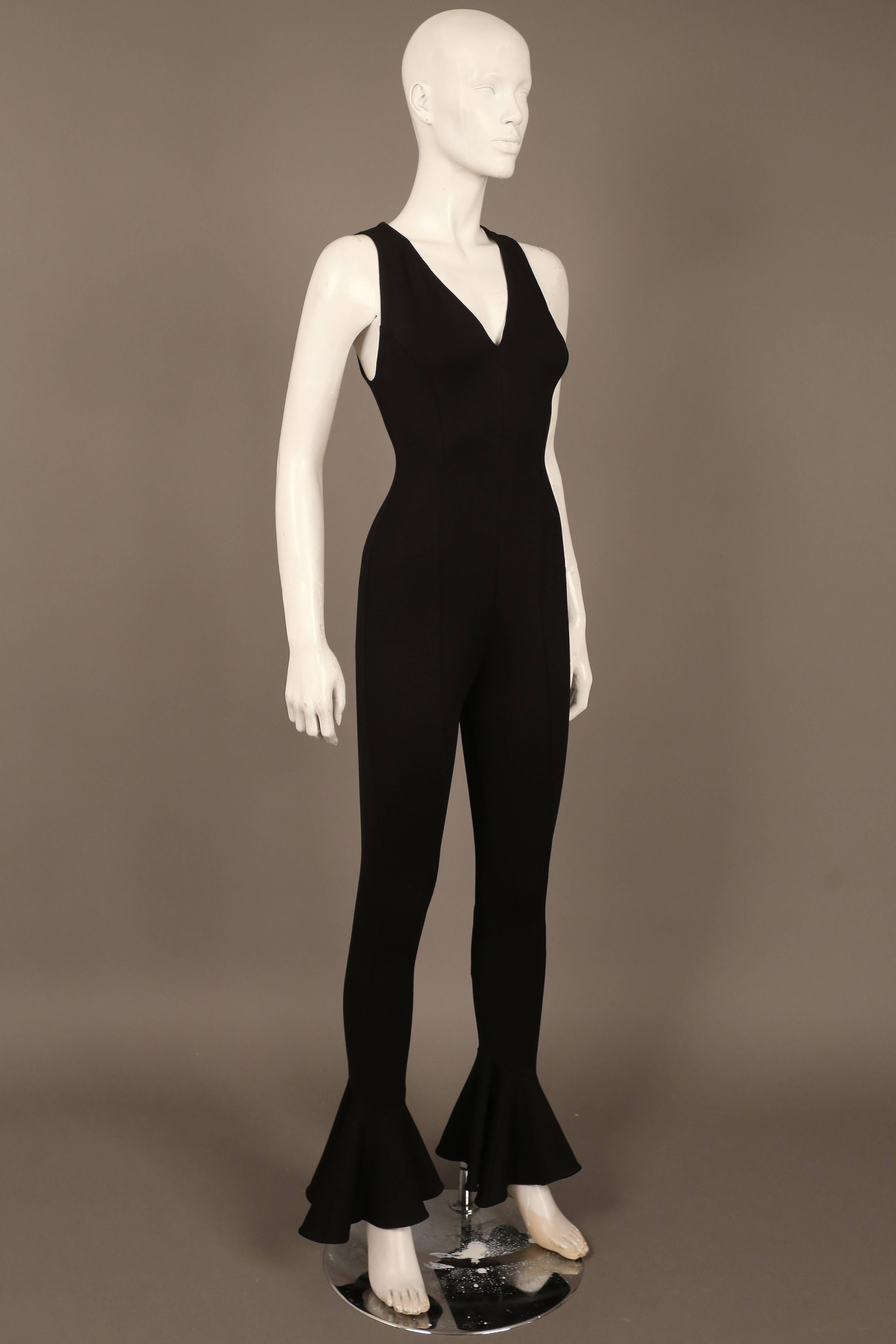 black spandex jumpsuit