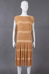 fringed panelled linen flapper dress, c. 1920s