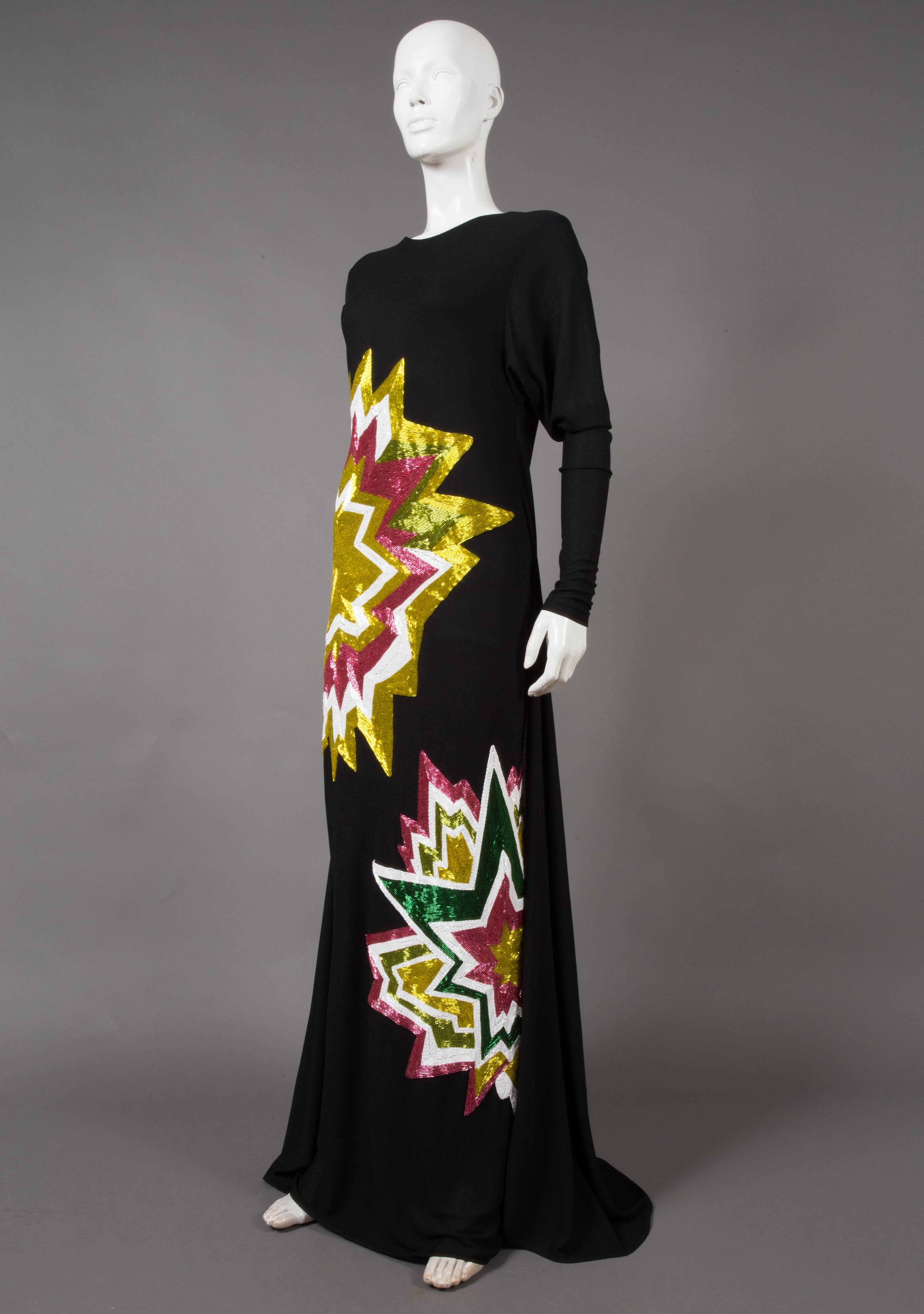 Tom Ford embellished pop art inspired black evening dress, c. 2013 For ...