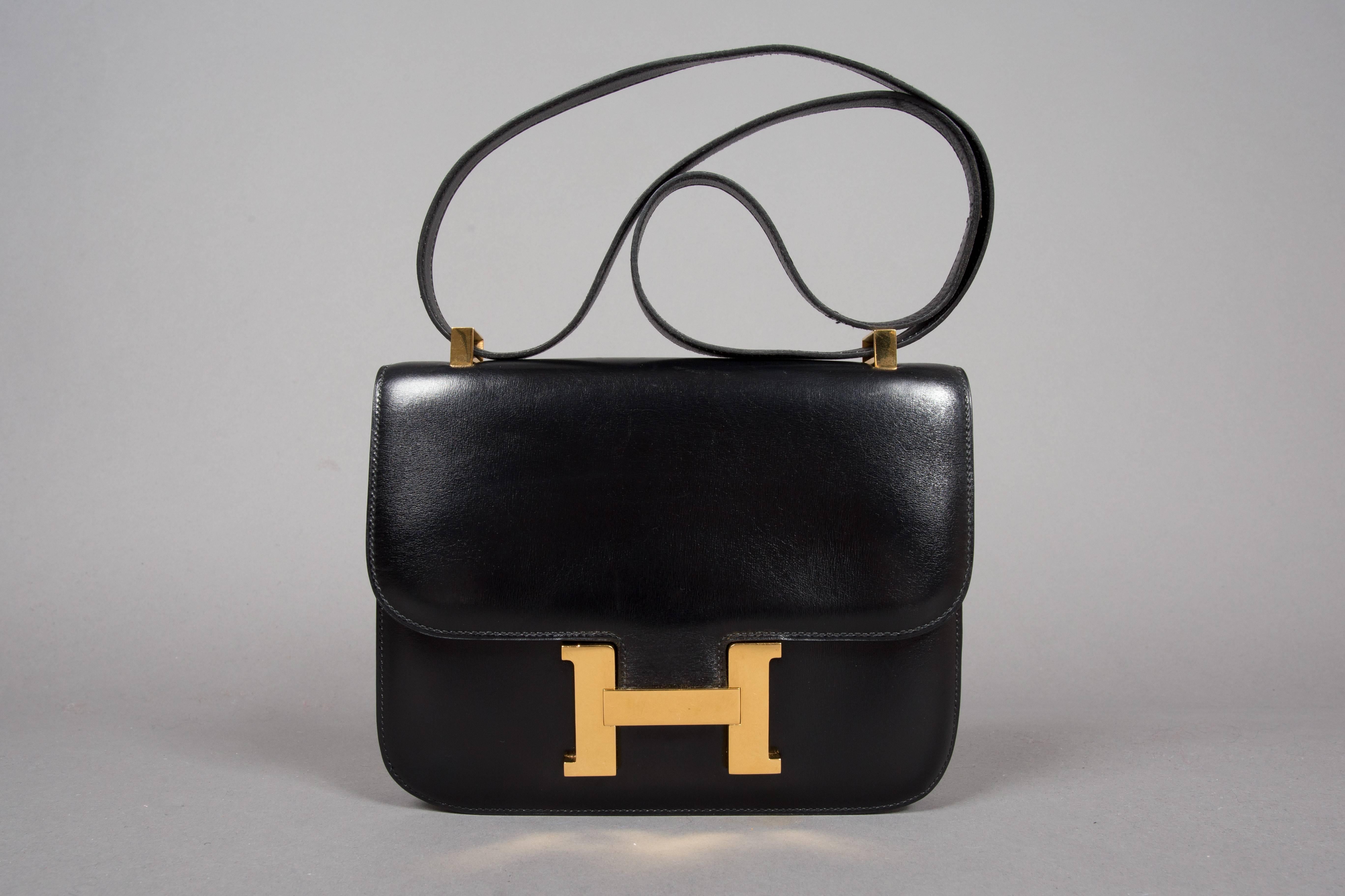 Hermes Constance Black H bag with gold hardware 23 cm 2
