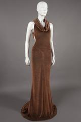 Chloé by Karl Lagerfeld copper velvet evening dress, C. 1997