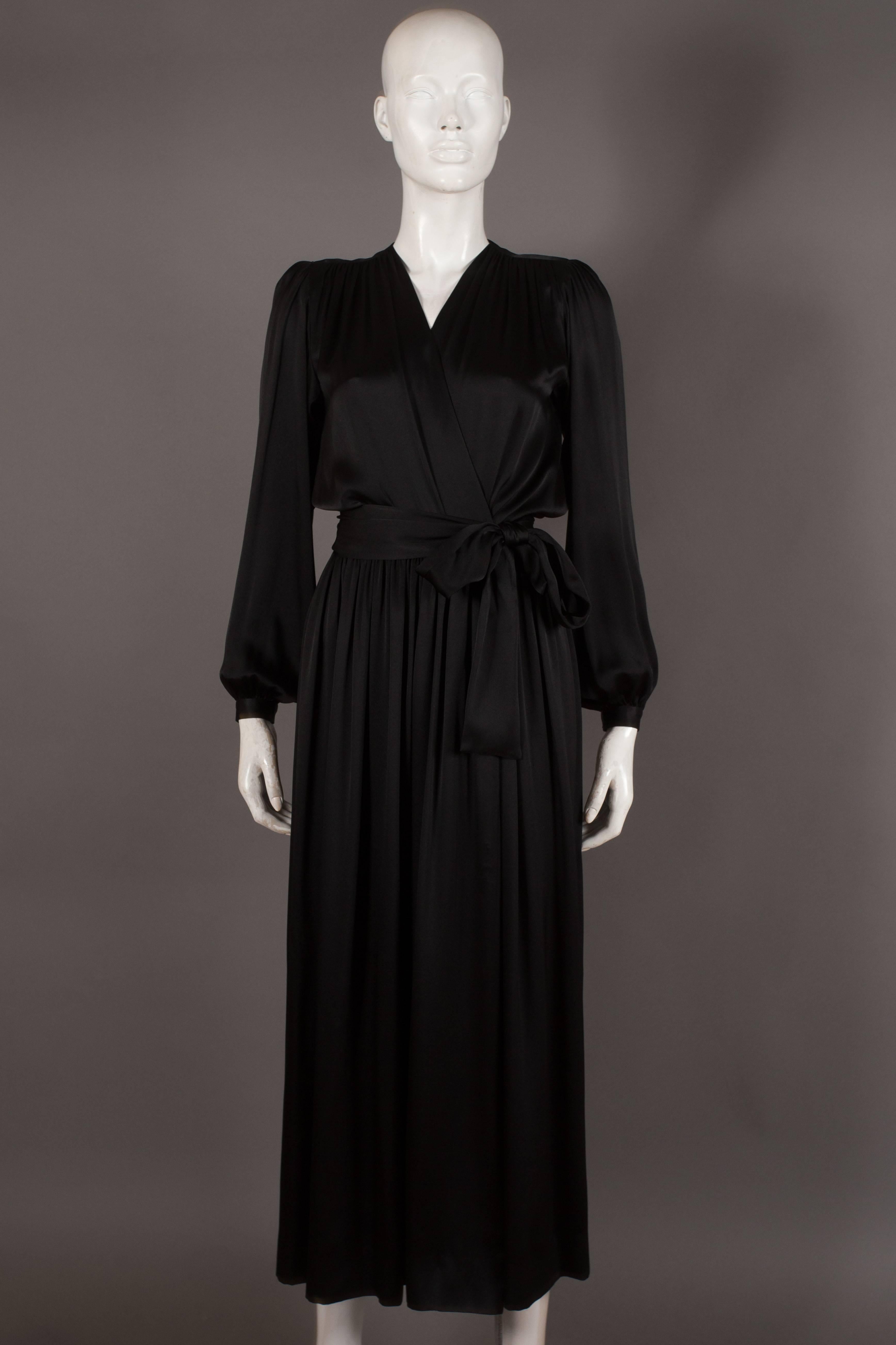 Yves Saint Laurent silk evening wrap dress, circa 1985 2