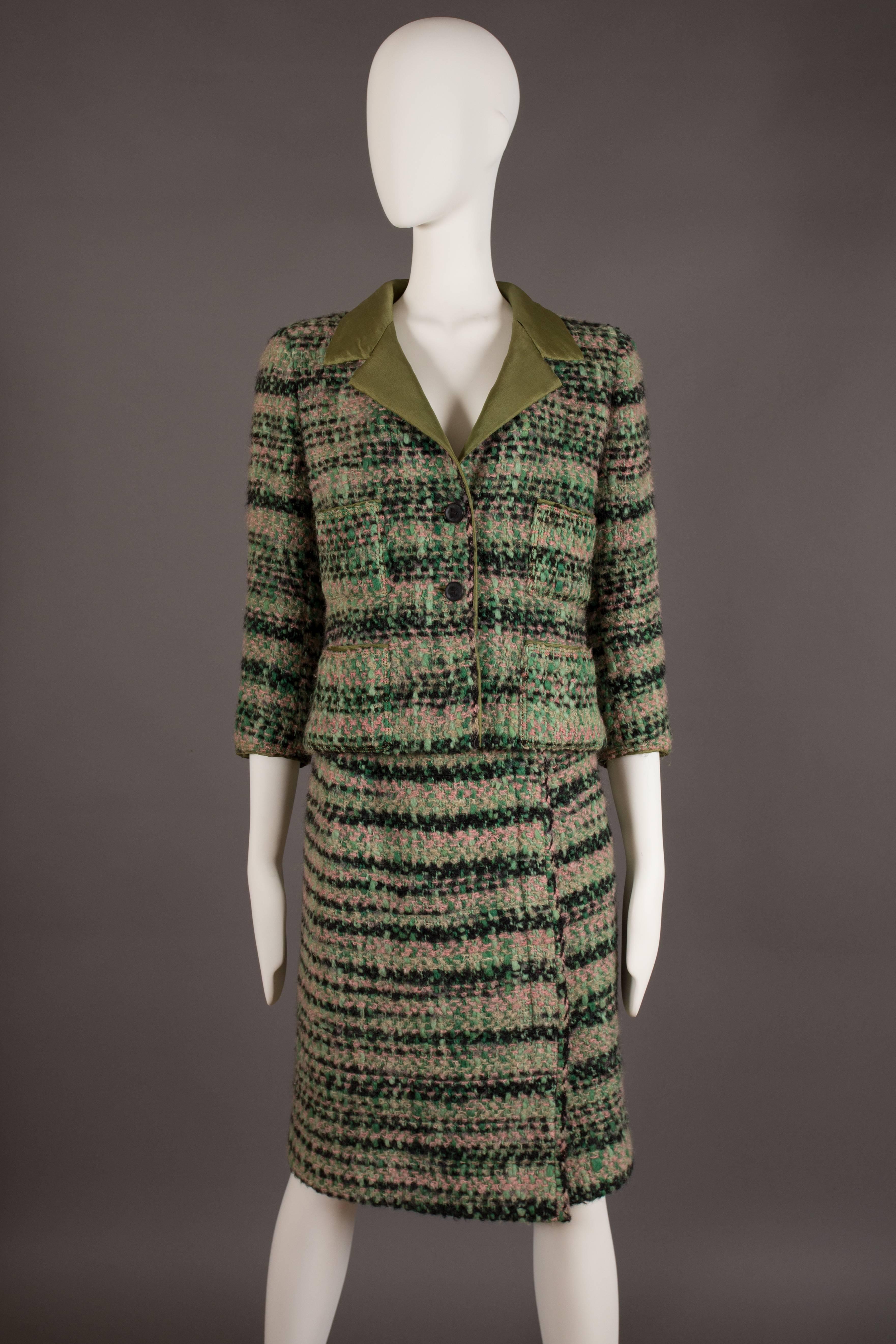 Chanel Haute Couture tweed skirt suit, Circa 1960s 2