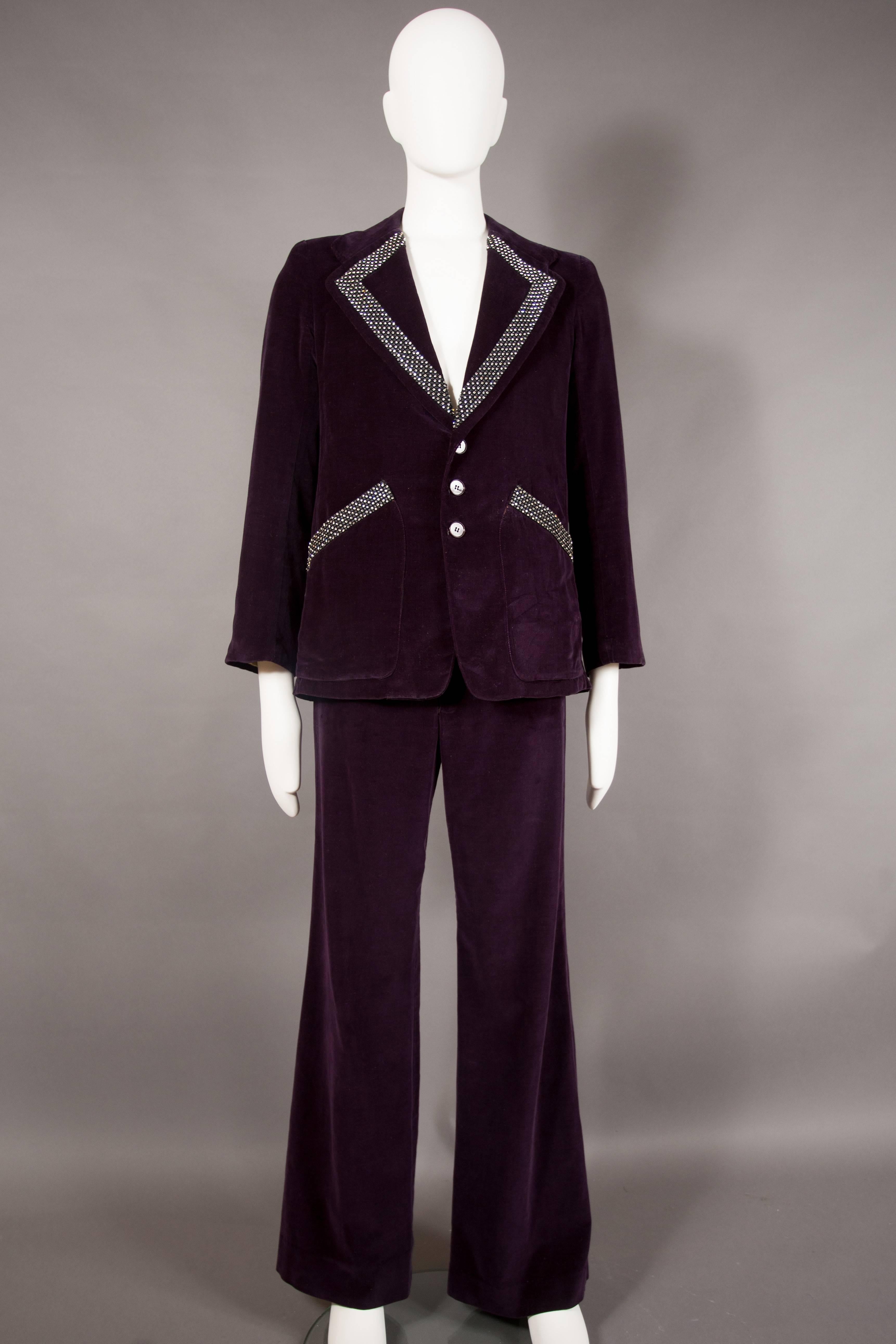 Mr Freedom velvet suit with rhinestone trim, circa 1969  2