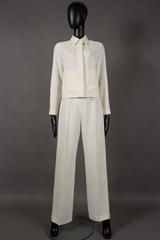 Hermes by Maison Martin Margiela white linen pantsuit, circa 2001