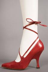 Vivienne Westwood red leather lace up stilettos, circa 1997