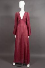 Ossie Clark pink metallic lurex Studio 54 evening gown, circa 1970s
