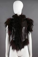 Alexander McQueen goat hair and leather gillet jacket, circa 2000