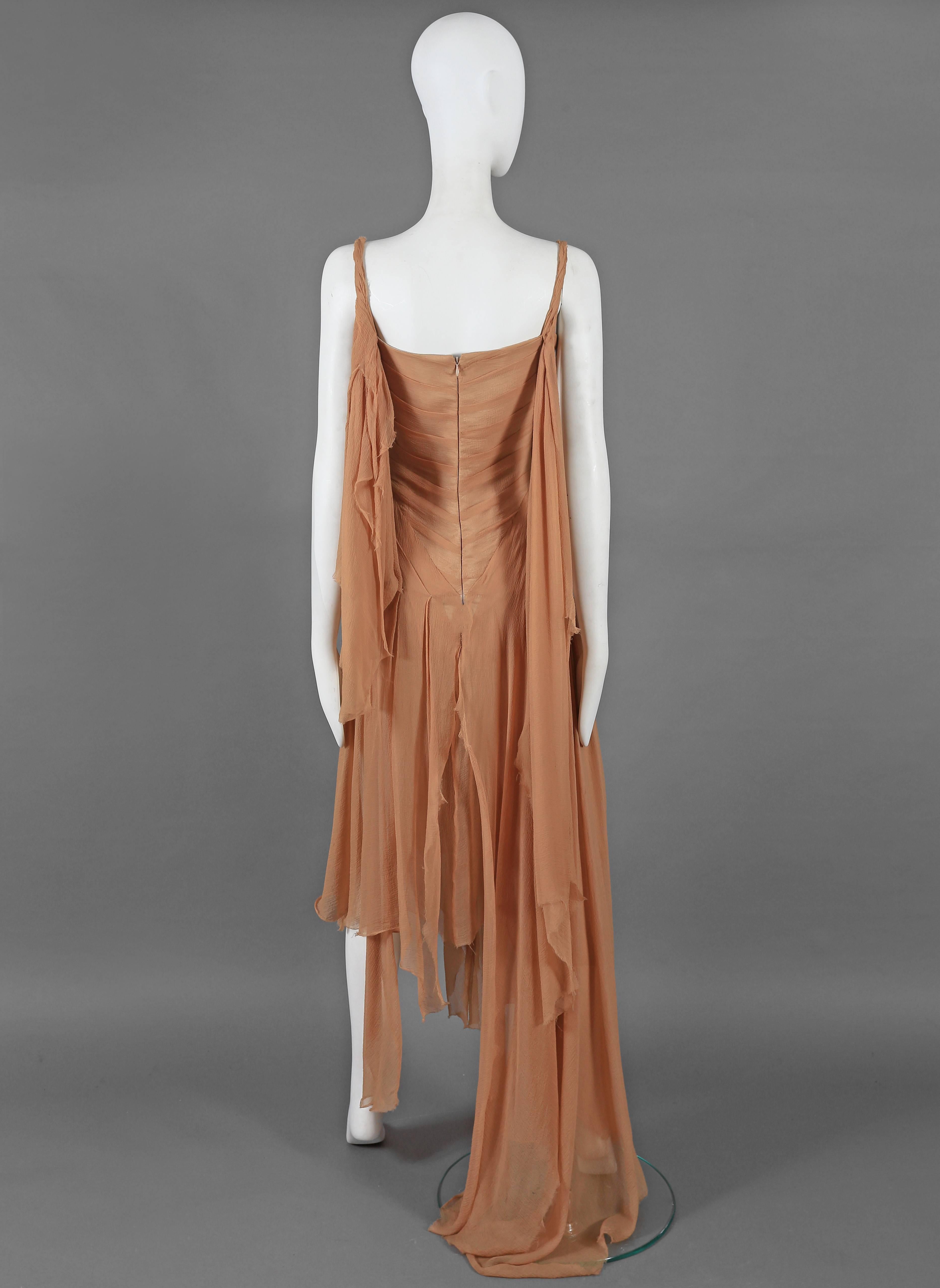 Alexander McQueen nude silk chiffon 'Irere' evening gown, circa 2003 3