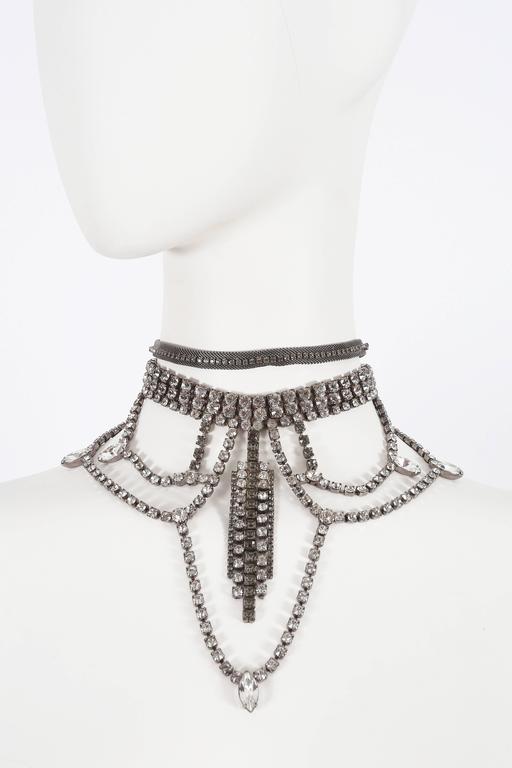 Rhinestone chandelier choker, circa 1970s at 1stDibs