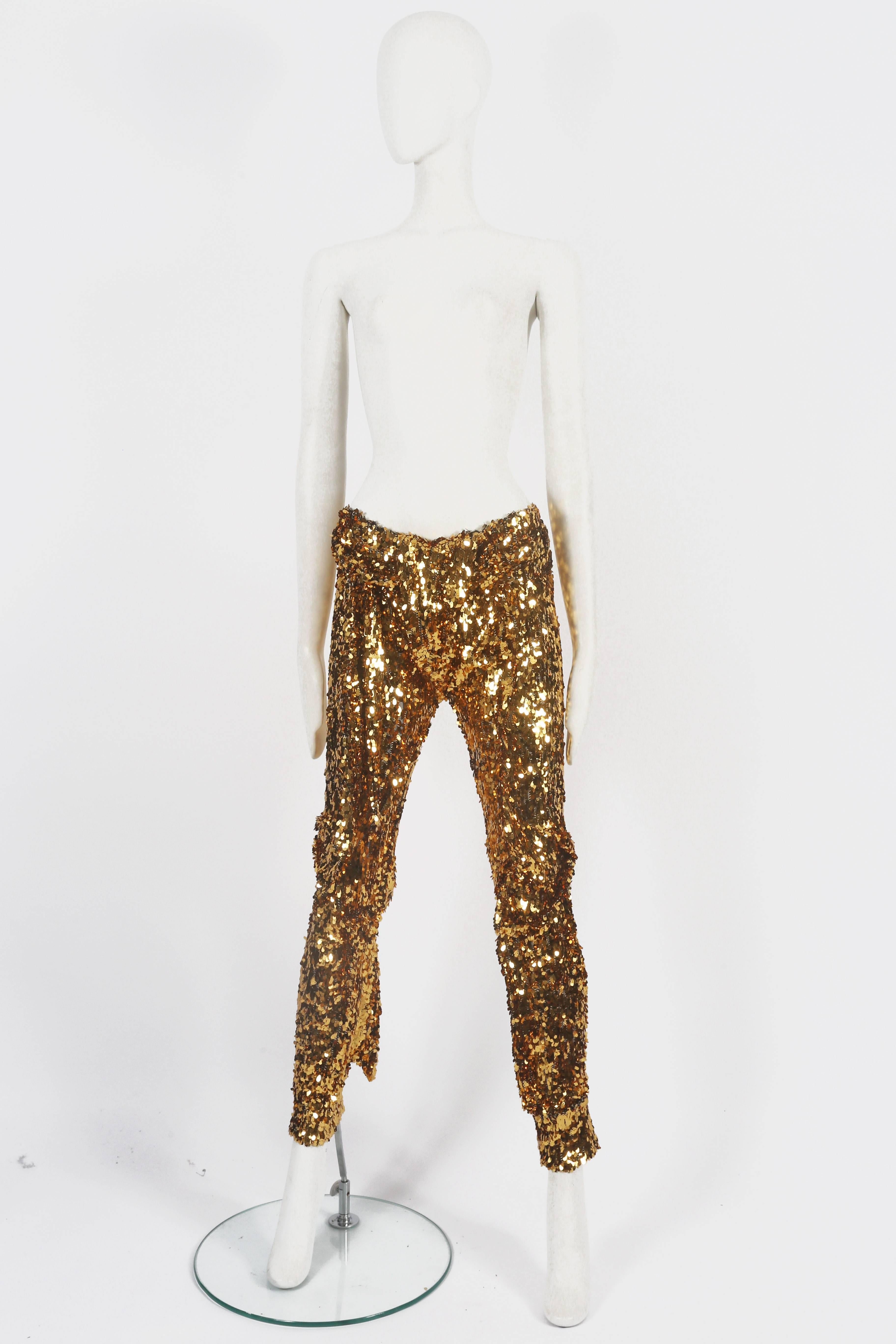 Vivienne Westwood gold sequinned evening pants, Autumn- Winter 2011.
