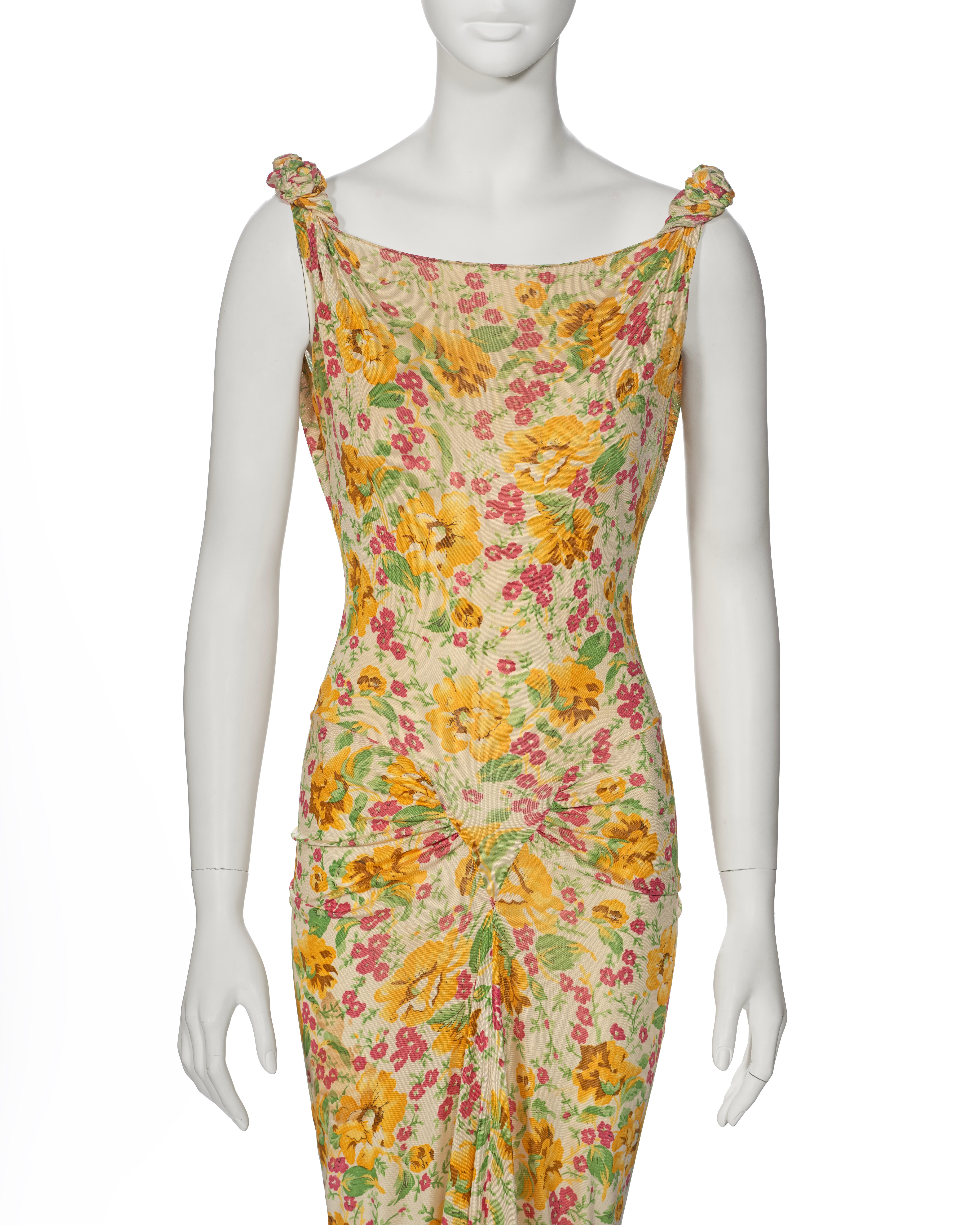 Christian Dior by John Galliano Floral Silk Jersey Cocktail Dress, ss 2000 In Good Condition In London, GB