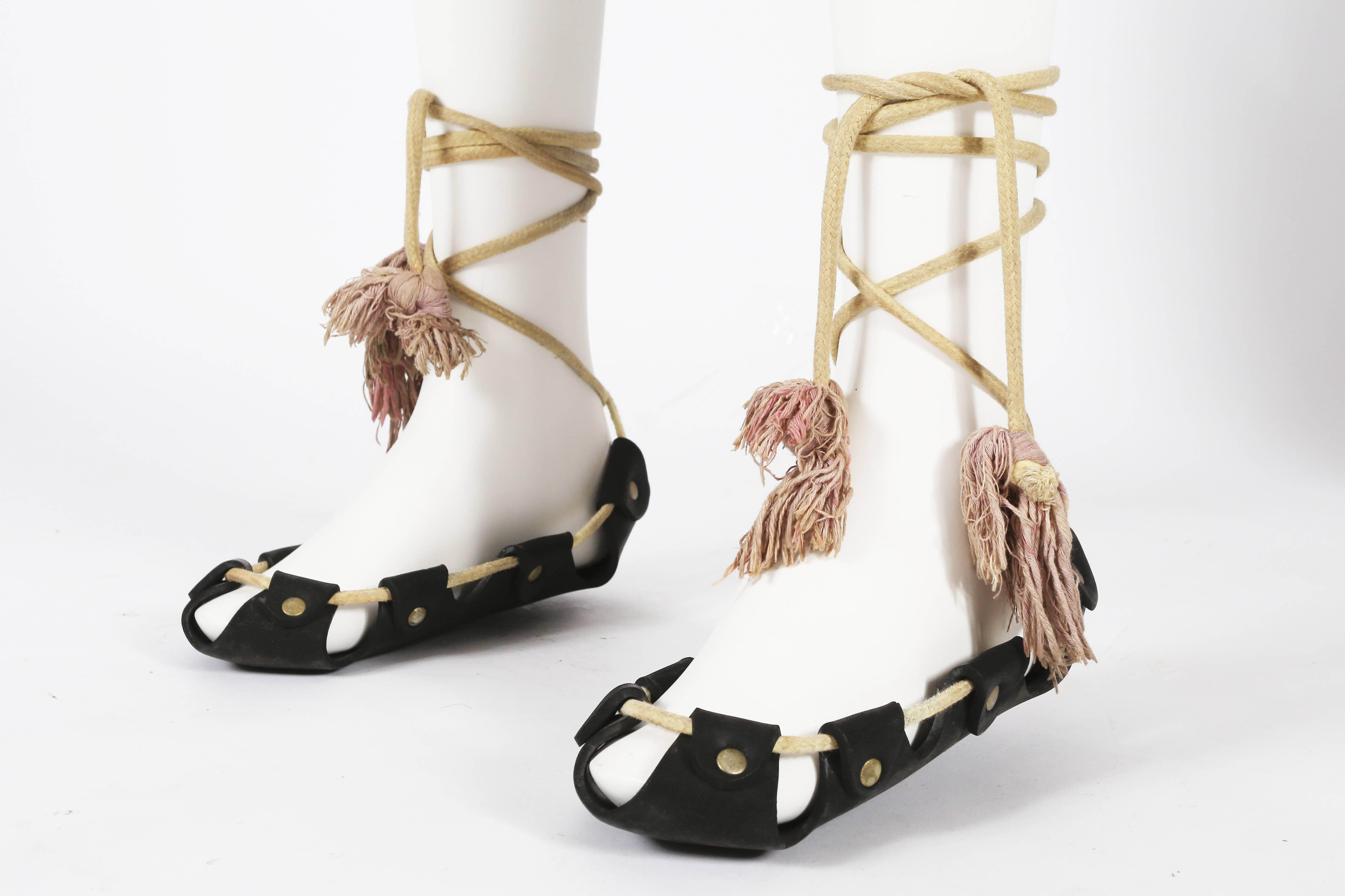 Extremely rare Worlds End rubber sandals by Vivienne Westwood and Malcolm McLaren from the 'Punkature' collection, spring-summer 1983. 