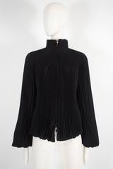Alexander McQueen black pleated wool jacket, fw 2004