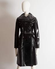 Azzedine Alaia black varnished pony hair trench coat, fw 2014