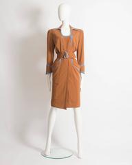 Thierry Mugler mustard gabardine shirt dress, AW 1986