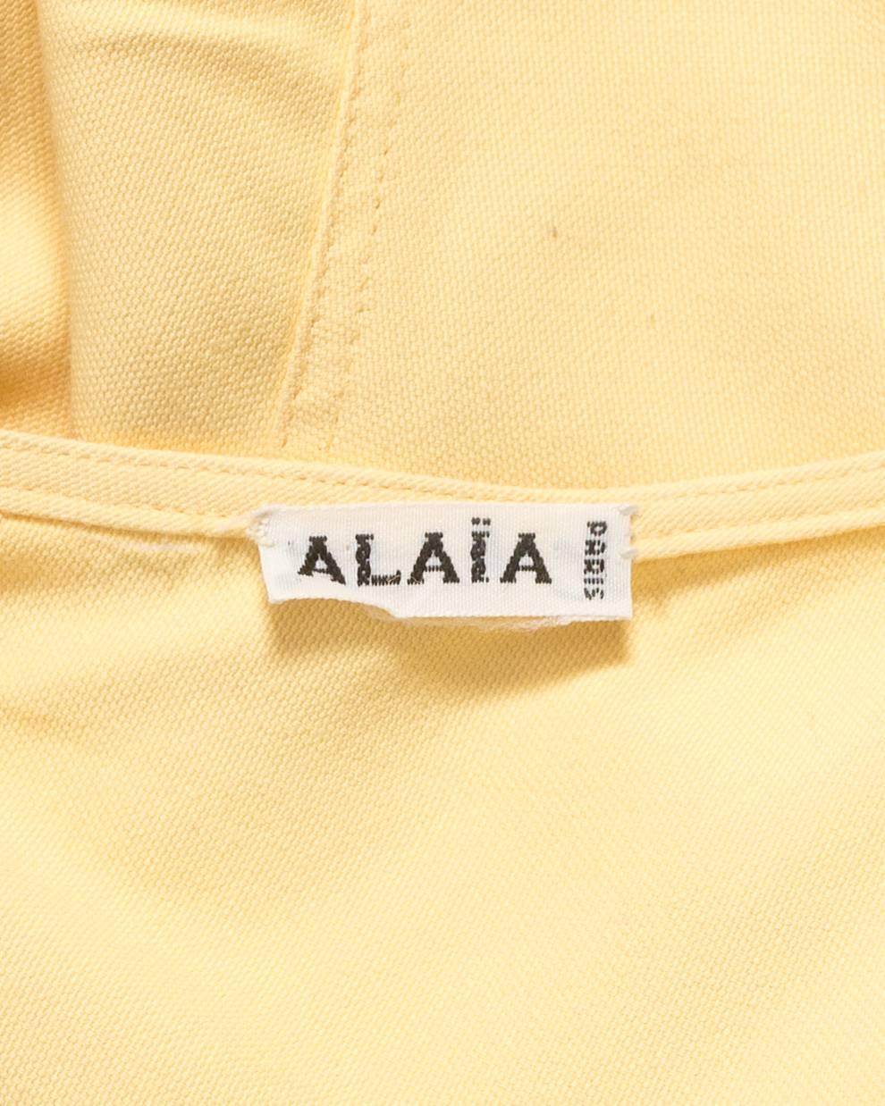 Alaia yellow cotton summer wrap dress, SS 1990 2