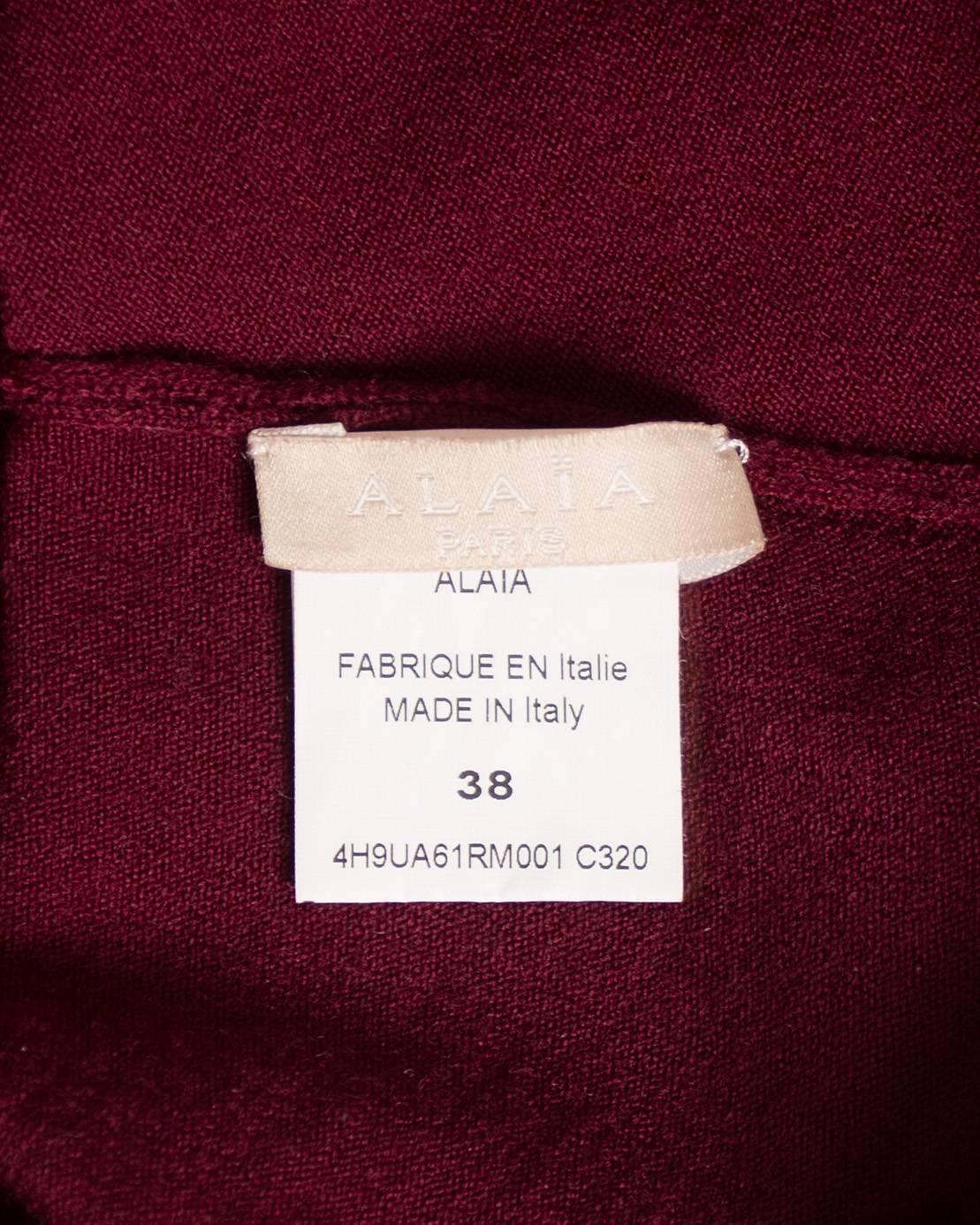 Alaia maroon chenille and wool body and skirt ensemble 3