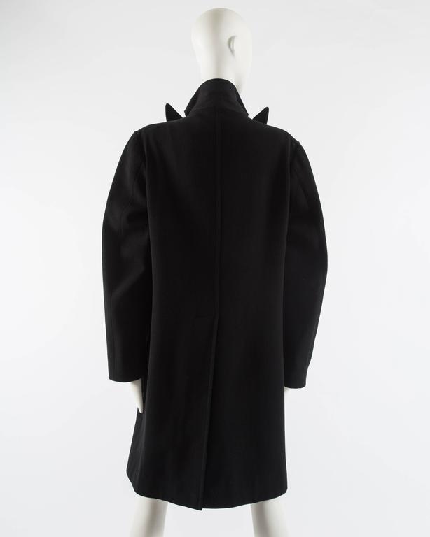 Martin Margiela black wool coat with exaggerated collar, fw
