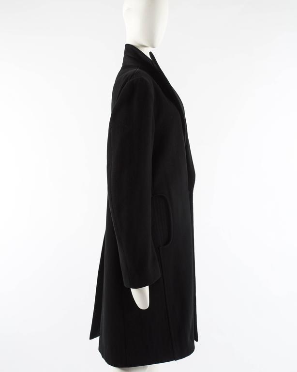 Martin Margiela black wool coat with exaggerated collar, fw