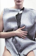 Martin Margiela grey knitted wool oversized sweater, fw 1998