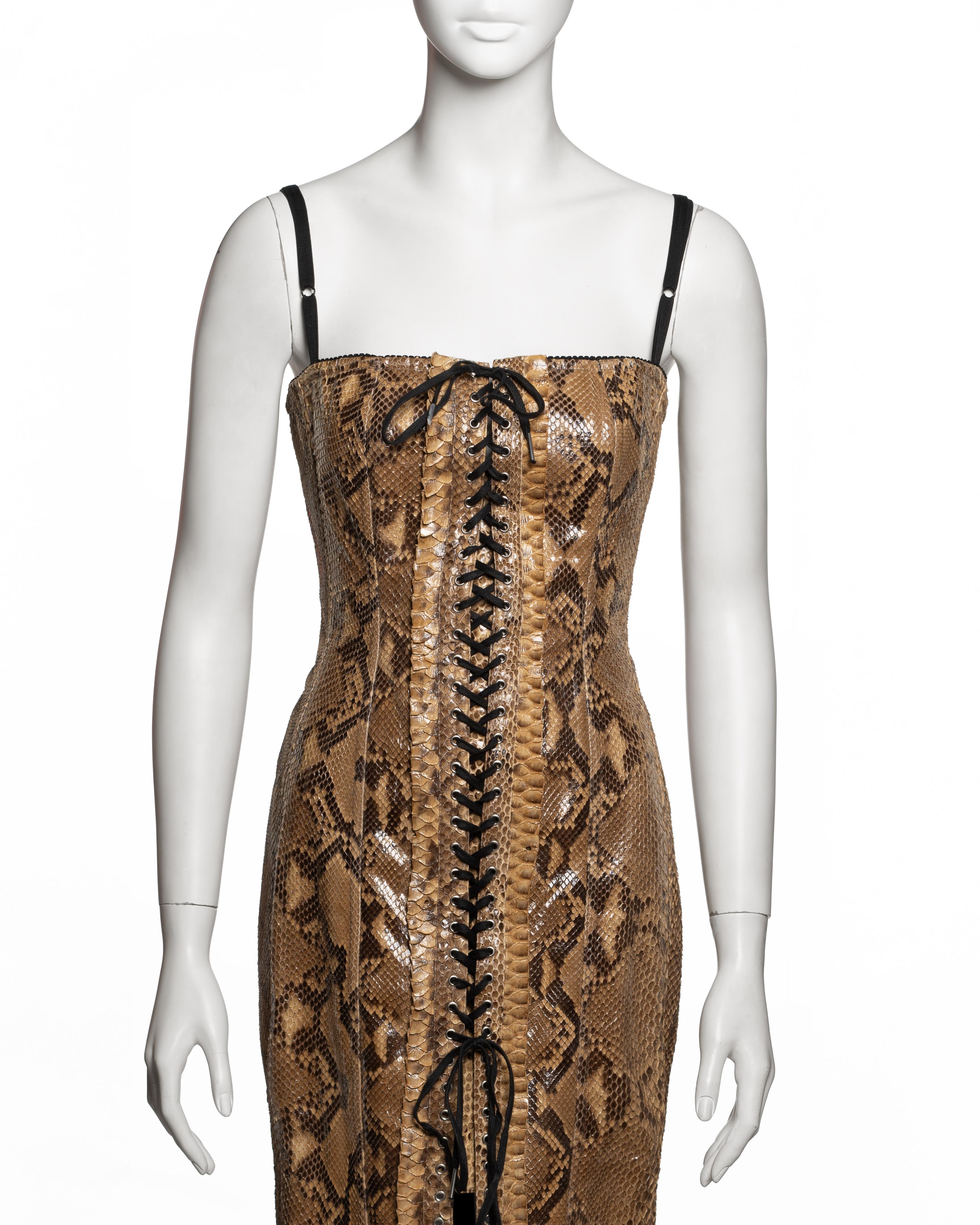 Dolce & Gabbana Vestido corsé con encaje de pitón, SS 2005 en Excelente estado para la venta en London, GB