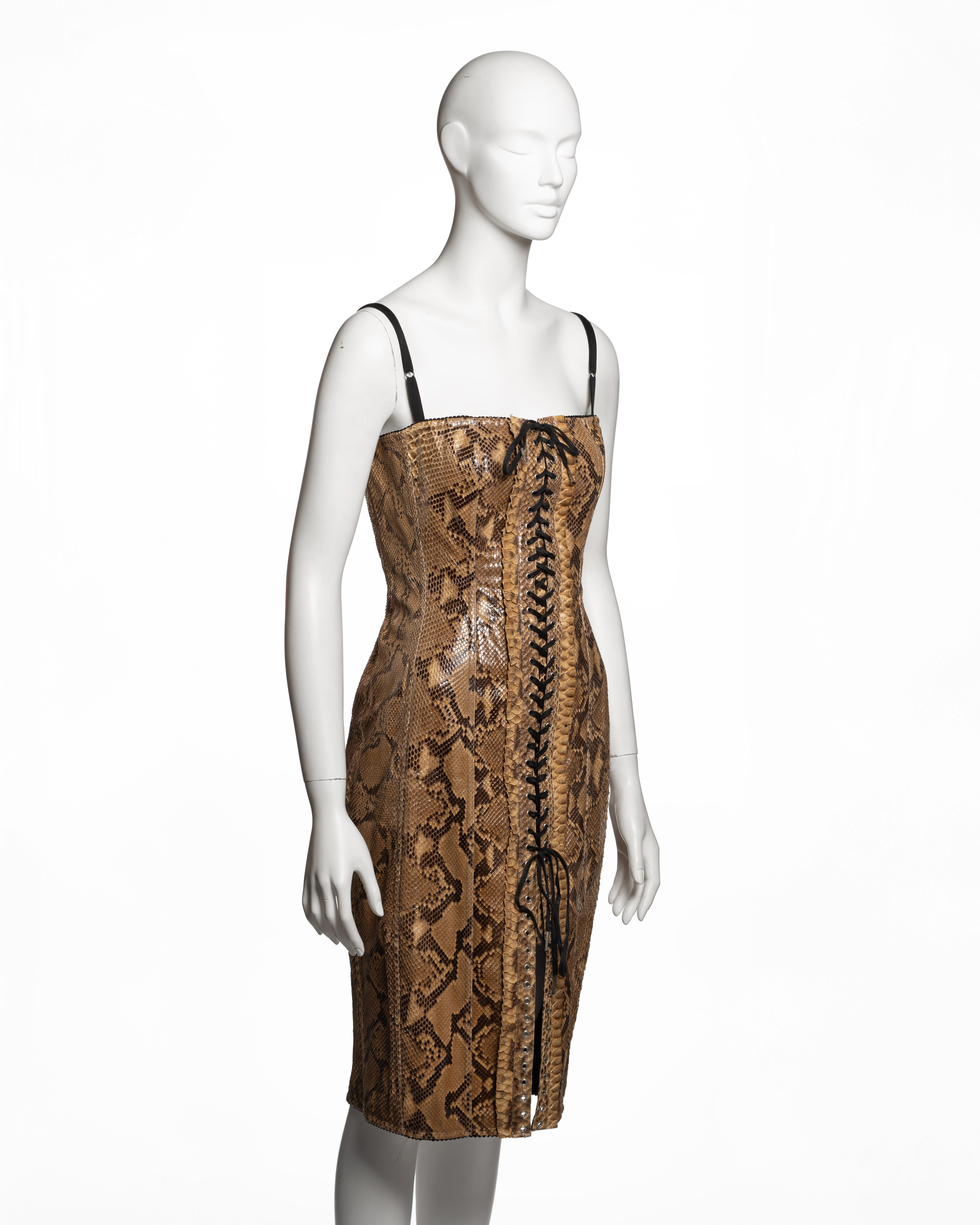Dolce & Gabbana Vestido corsé con encaje de pitón, SS 2005 en venta 1
