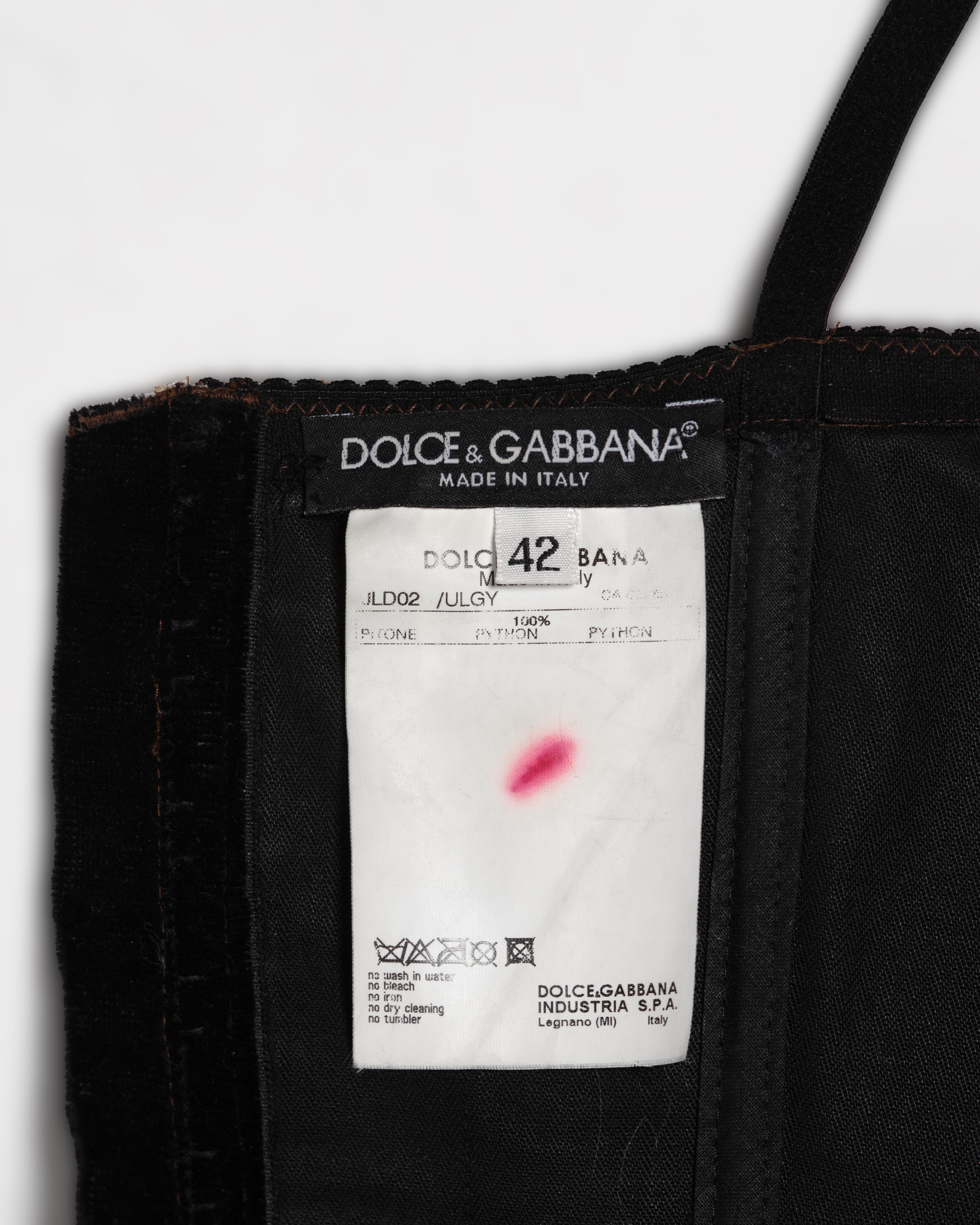 Dolce & Gabbana Vestido corsé con encaje de pitón, SS 2005 en venta 9