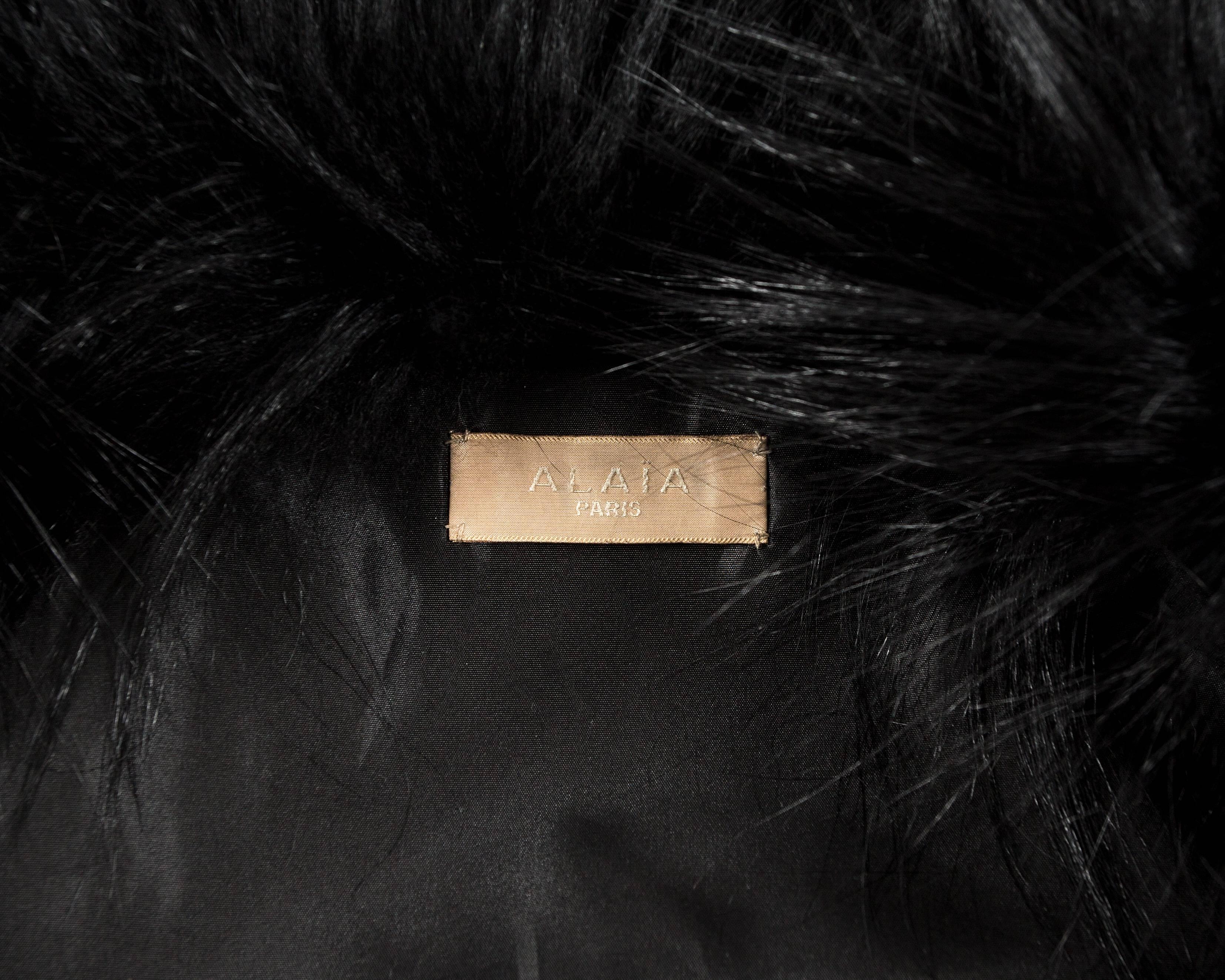 Veste courte en poils de chèvre noirs Alaia, c. 2010 Pour femmes en vente