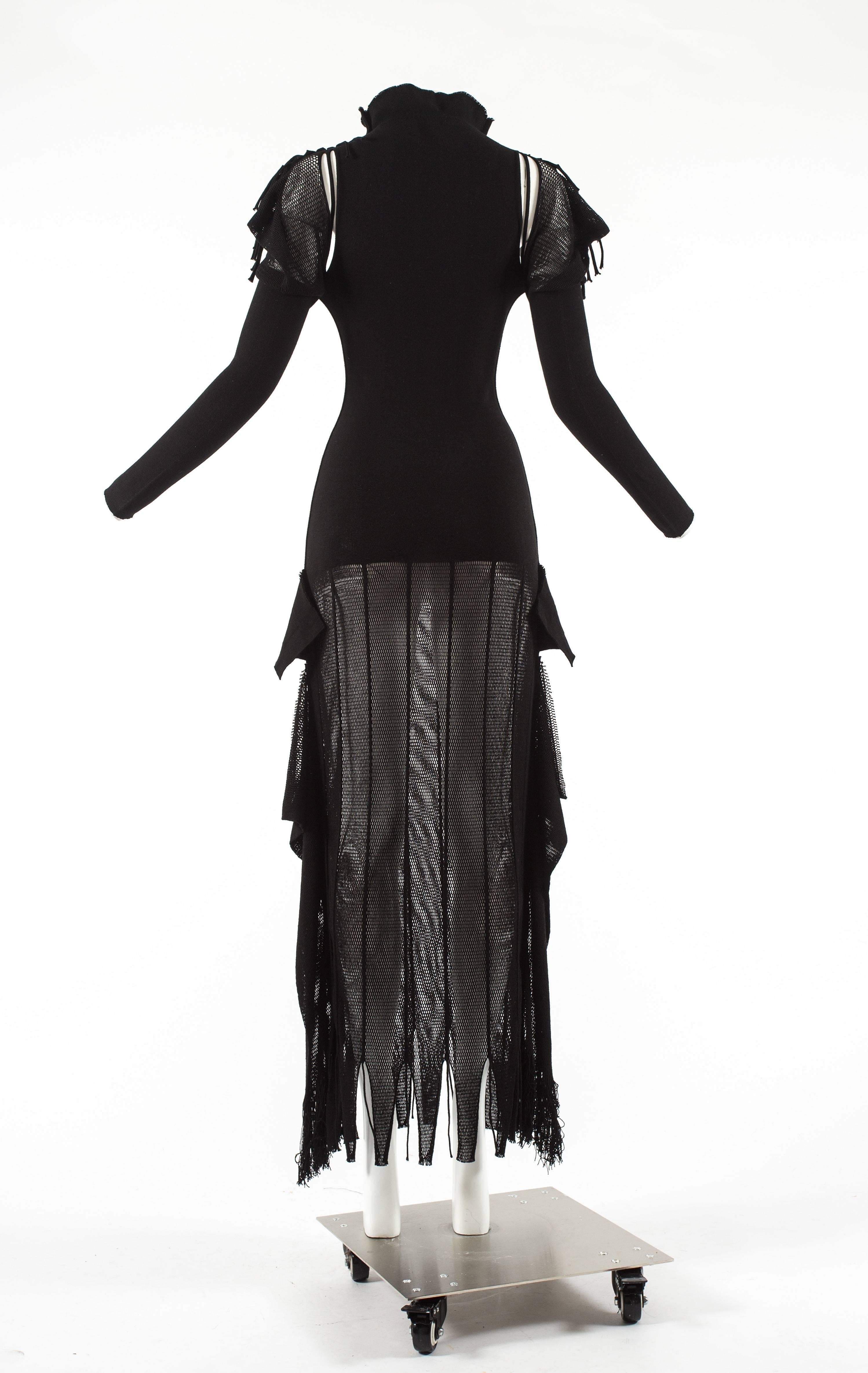 Women's Issey Miyake A-POC 1990s black evening dress