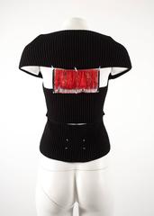 Maison Martin Margiela Autumn-Winter 2004 rib knit black cardigan with patchwork